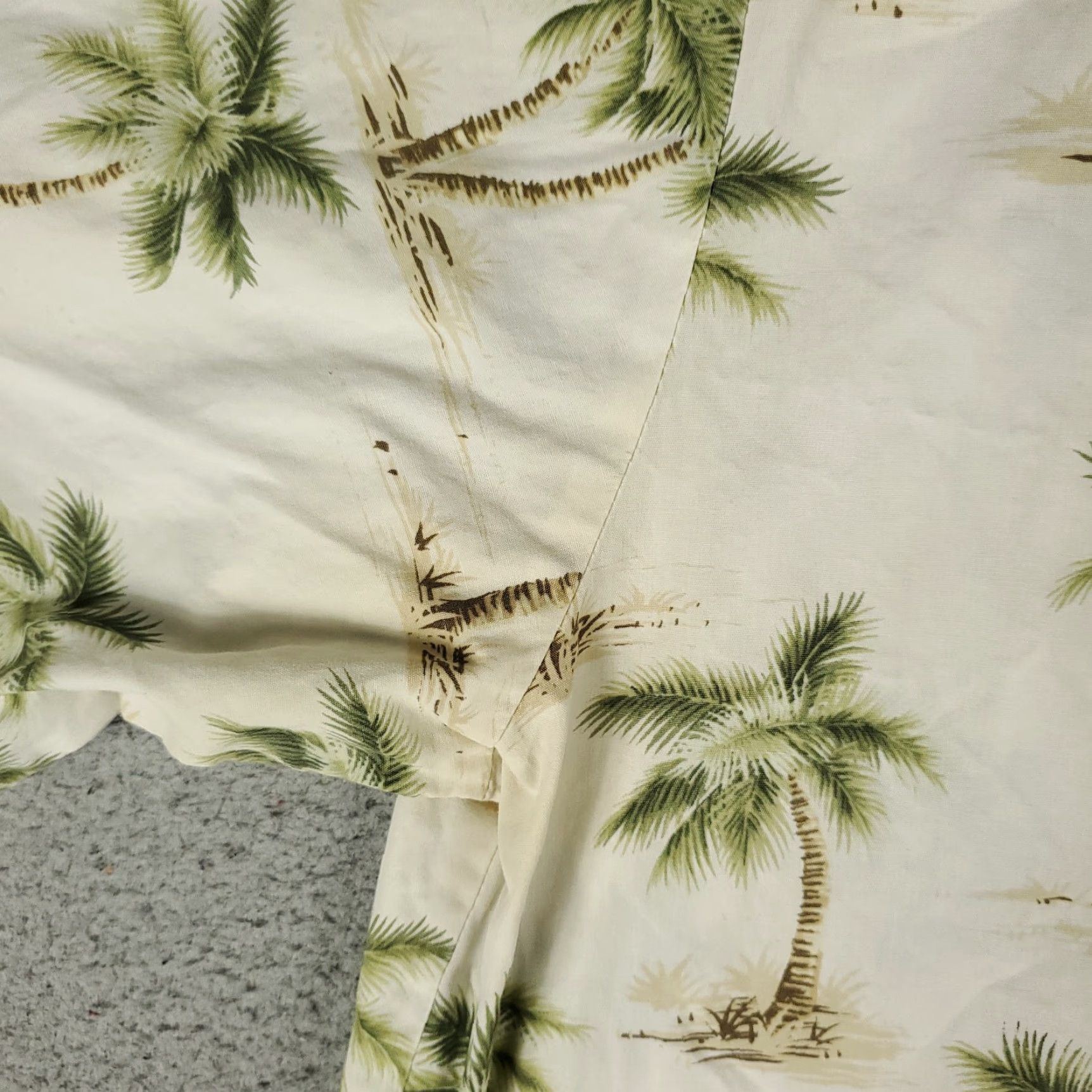 Vintage Pacific Legend Shirt Mens XL Beige Palm Tree Print Camp Hawaiian Button Up Size US XL / EU 56 / 4 - 4 Thumbnail