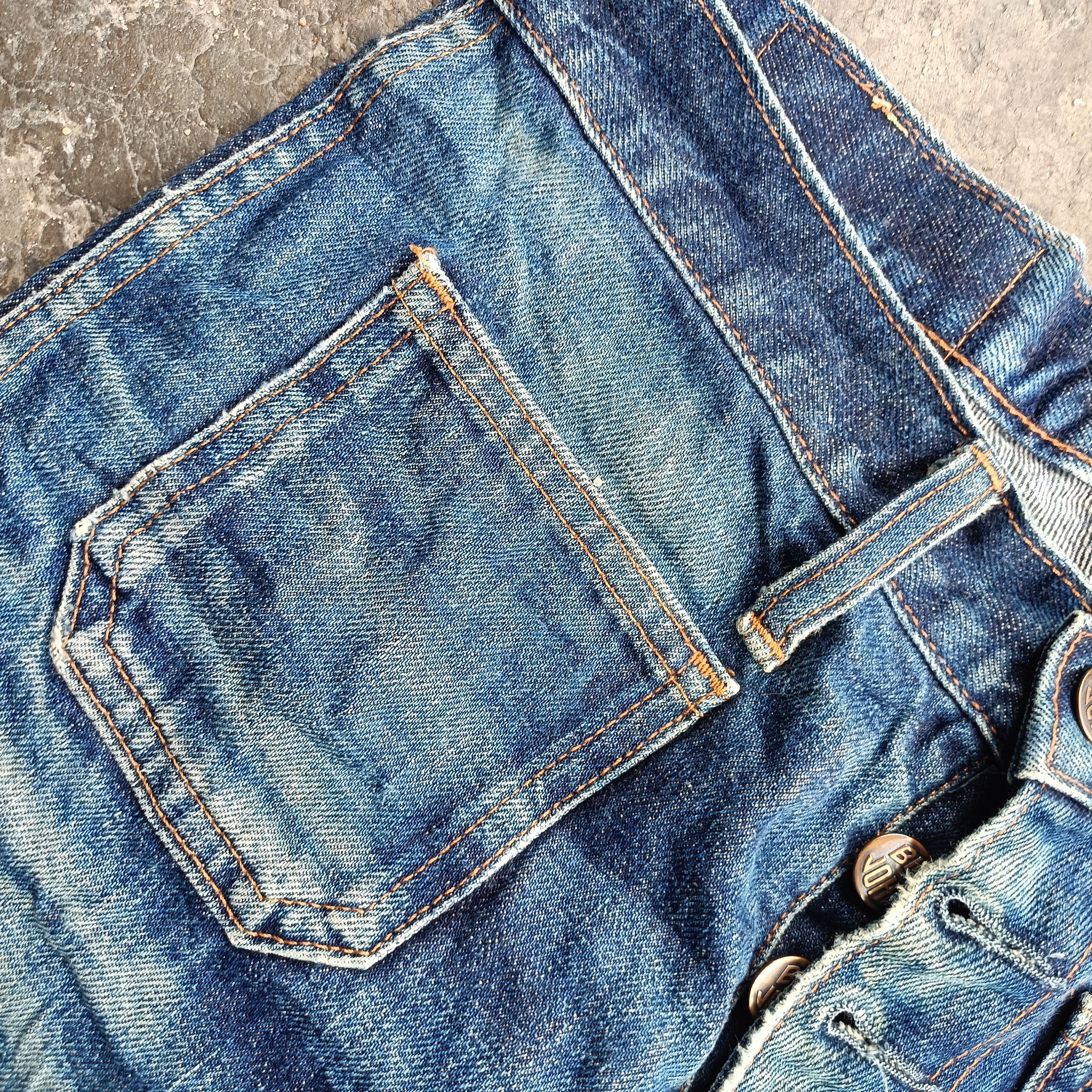 Japanese Brand Distressed boot Cut Vintage Big John Size 29" - 9 Thumbnail
