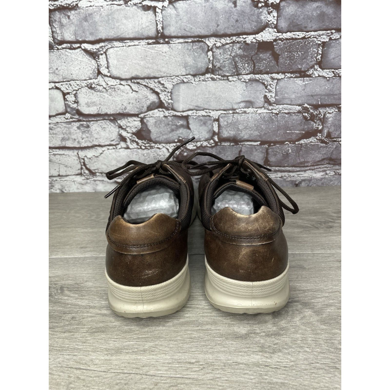 Ecco ECCO Danish Design Brown Leather Casual Low Top Sneakers Men Size US 10.5 / EU 43-44 - 5 Thumbnail