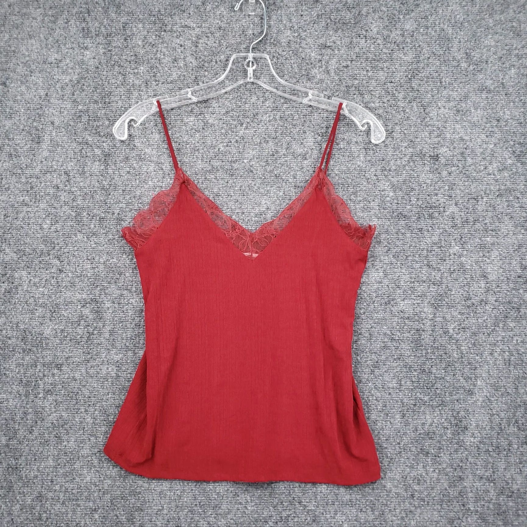H&M H&M Top Womens XS Red Tank V Neck Camisole Lace Slip Sleeveless Cami Size XS / US 0-2 / IT 36-38 - 2 Thumbnail