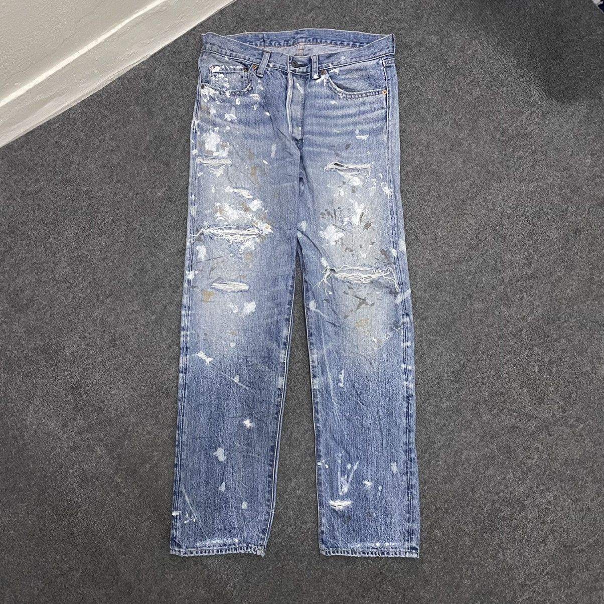 Hysteric Glamour × If Six Was Nine × Japanese Brand Vintage RNA Selvedge Paint Splattered Distressed Jeans Size US 31 - 1 Thumbnail