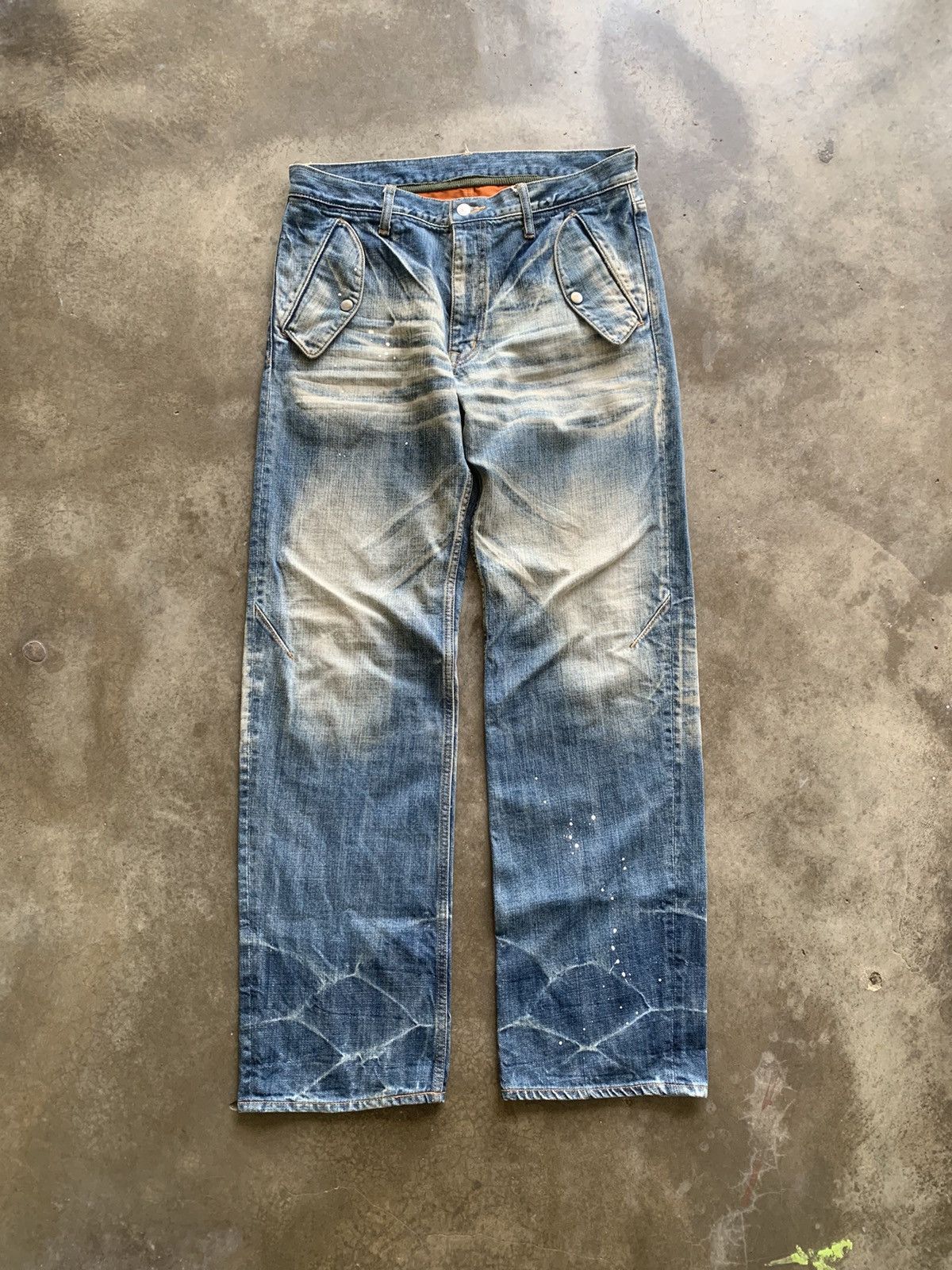 Japanese Brand Swagger japan beautiful faded design jeans Size US 35 - 1 Thumbnail