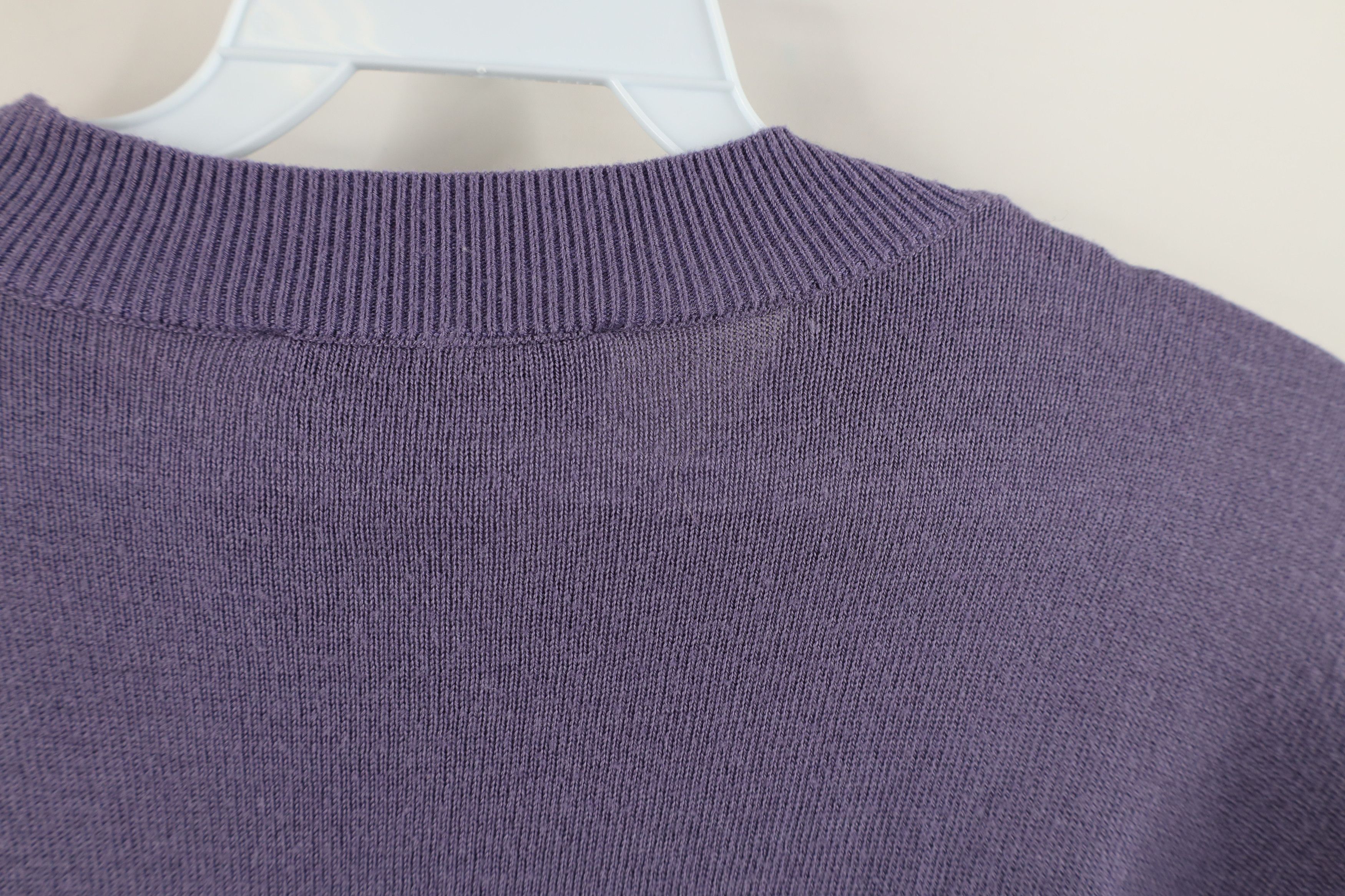 Magaschoni × Vintage Magaschoni Blank Lightweight Cropped Knit Sweater Purple Size M / US 6-8 / IT 42-44 - 9 Thumbnail