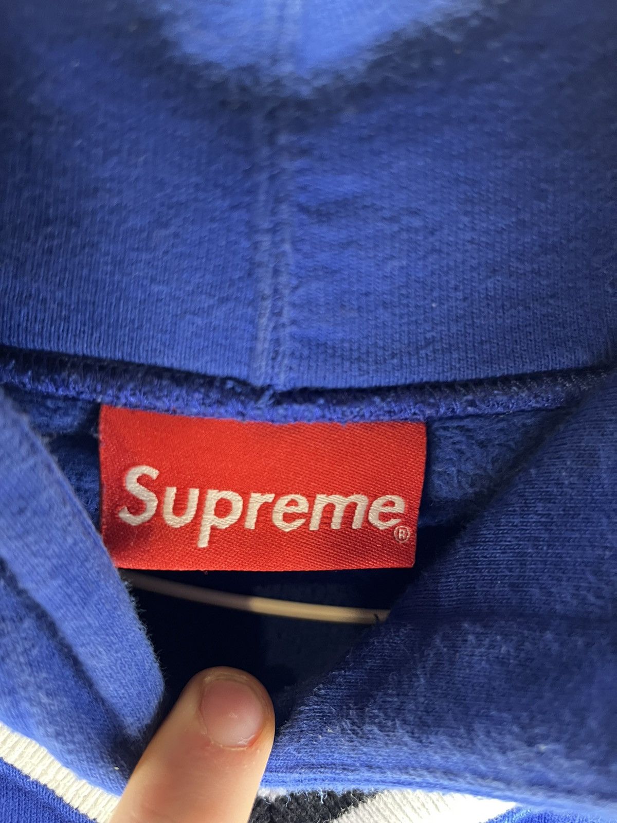 Supreme Blue/Yellow College Varsity Style Layered Pullover Hoodie Size US L / EU 52-54 / 3 - 5 Thumbnail