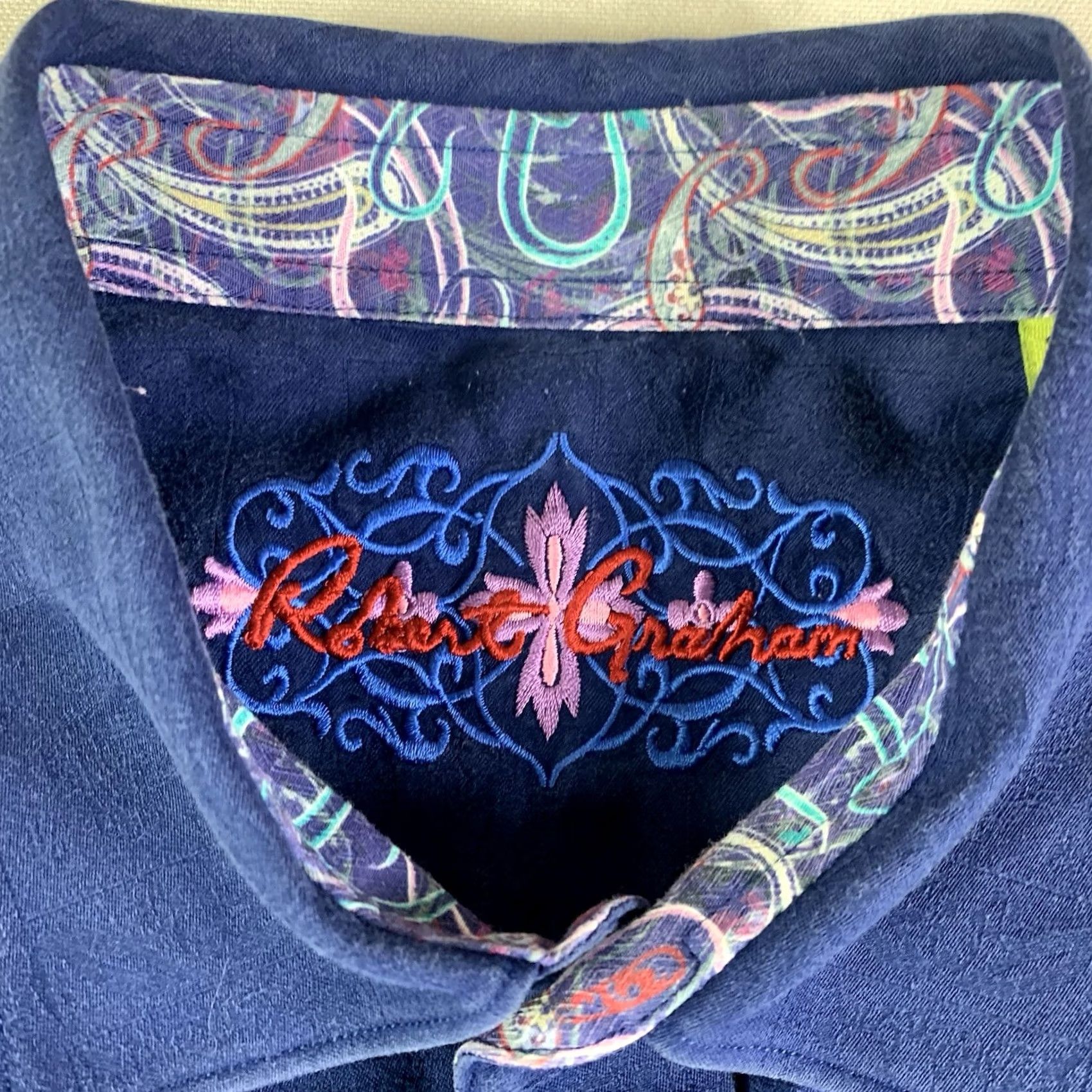Robert Graham Robert Graham Shirt Mens Large Blue Floral Shadow Button Up Long Sleeve Size US L / EU 52-54 / 3 - 3 Thumbnail
