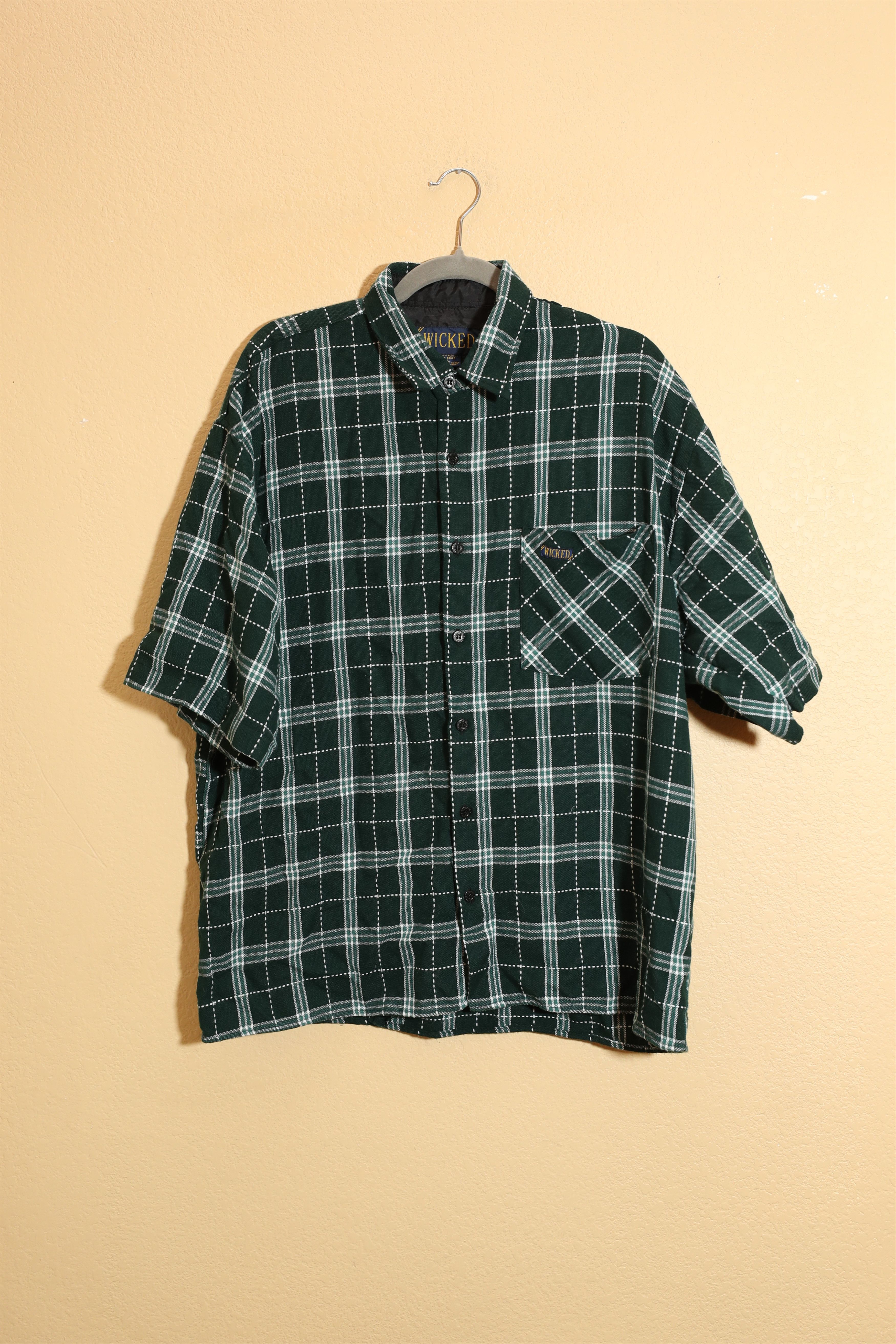 Vintage Wicked Vintage Green Short Sleeve Flannel (L) Size US L / EU 52-54 / 3 - 1 Thumbnail