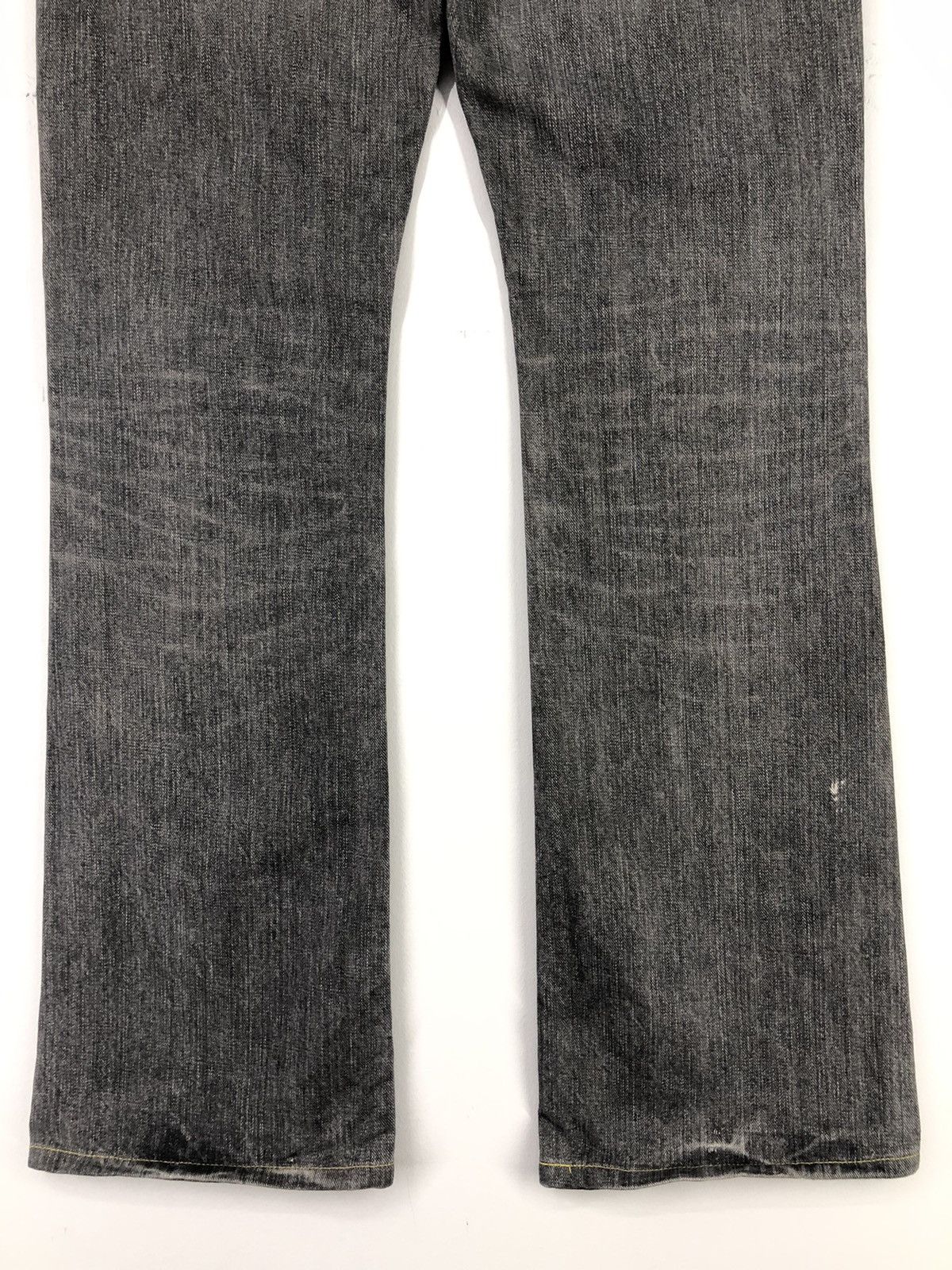 Lee Vintage Lee Distressed Flare Bootcut Faded Black Jeans Size US 28 / EU 44 - 19 Thumbnail