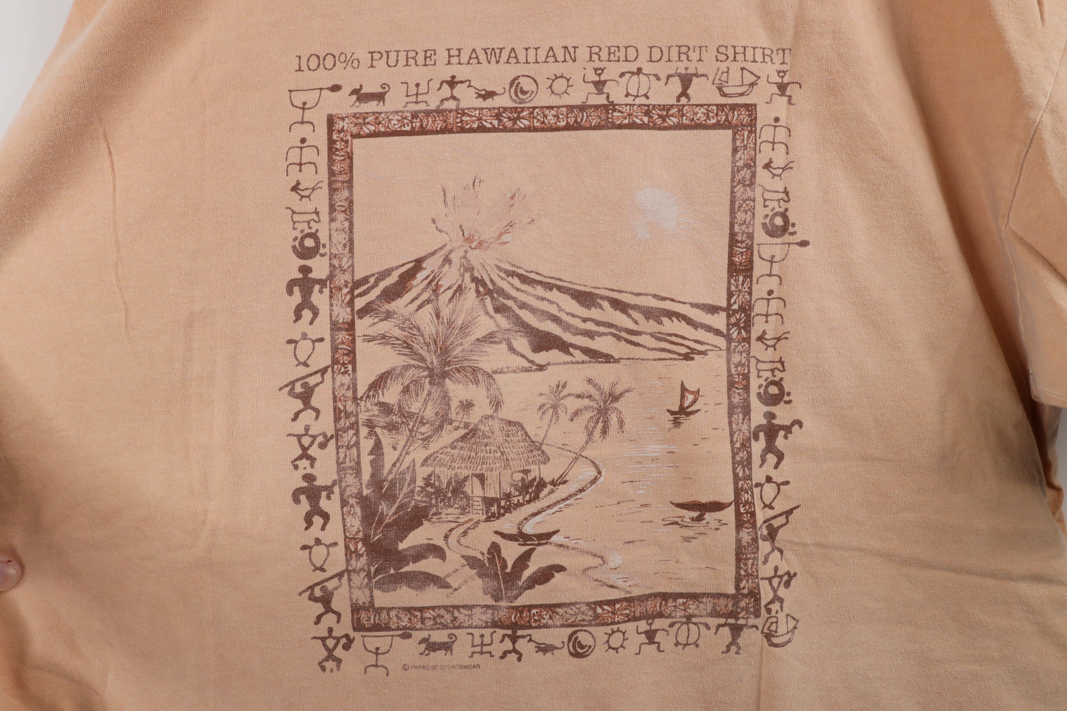 Vintage Vintage 90s Streetwear Stonewash Hawaii Cave Art T-Shirt USA Size US XXL / EU 58 / 5 - 10 Thumbnail