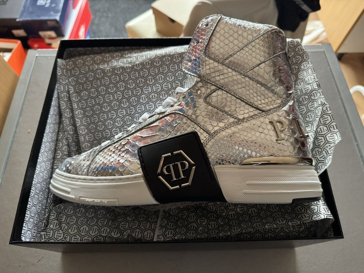 Philipp Plein PP money kicks hi top silver Size US 11 / EU 44 - 1 Thumbnail