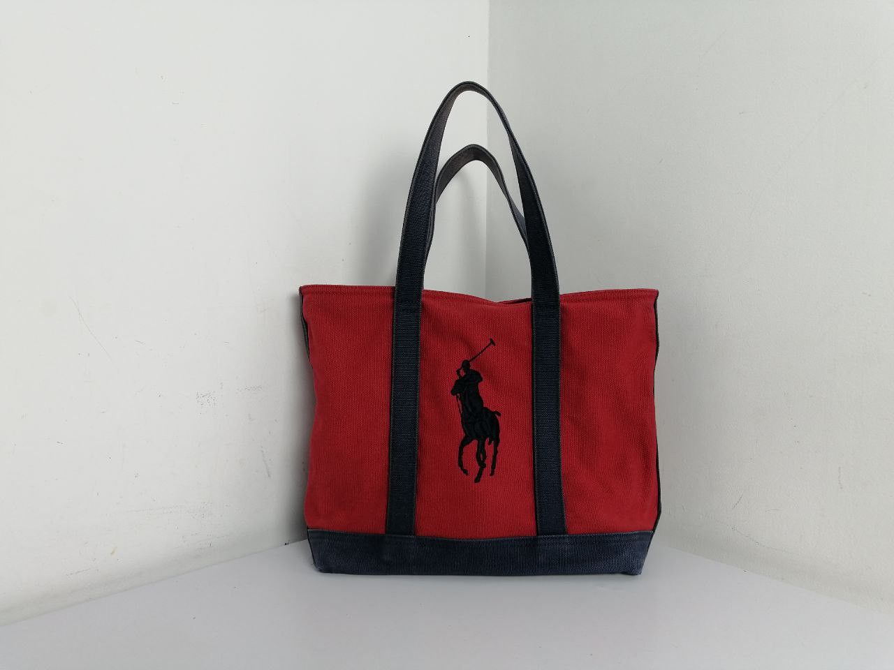 Ralph Lauren × Vintage Ralph Lauren Canvas Tote Bag Navy Red Size ONE SIZE - 1 Thumbnail