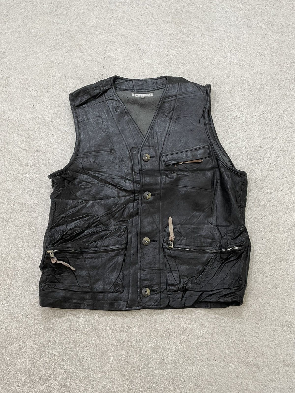 2000s Intermezzo Genuine Leather Vest Tactical Utility LGB