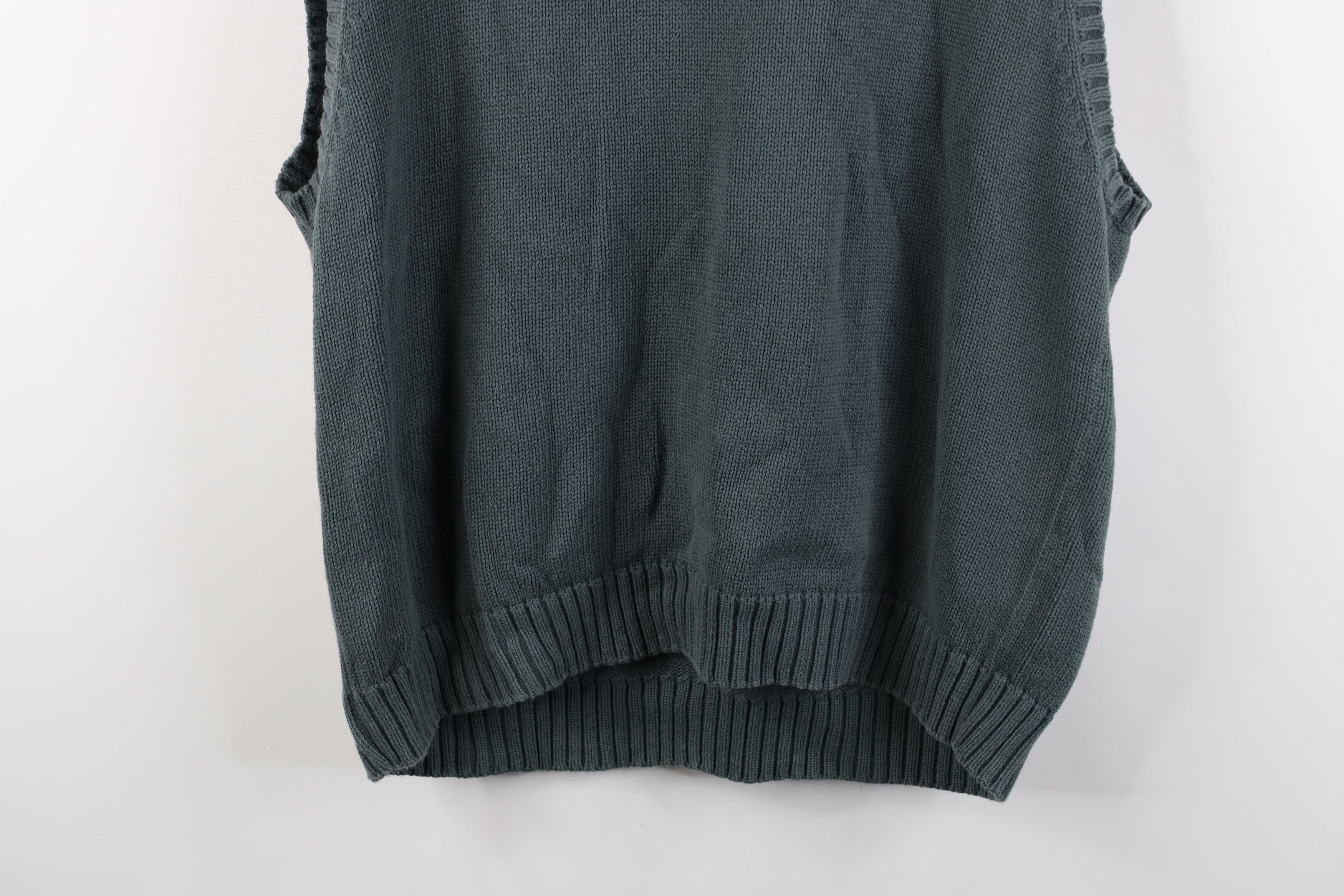 Gap Vintage 90s Gap Blank Cotton Knit V-Neck Sweater Vest Green Size US XL / EU 56 / 4 - 11 Thumbnail