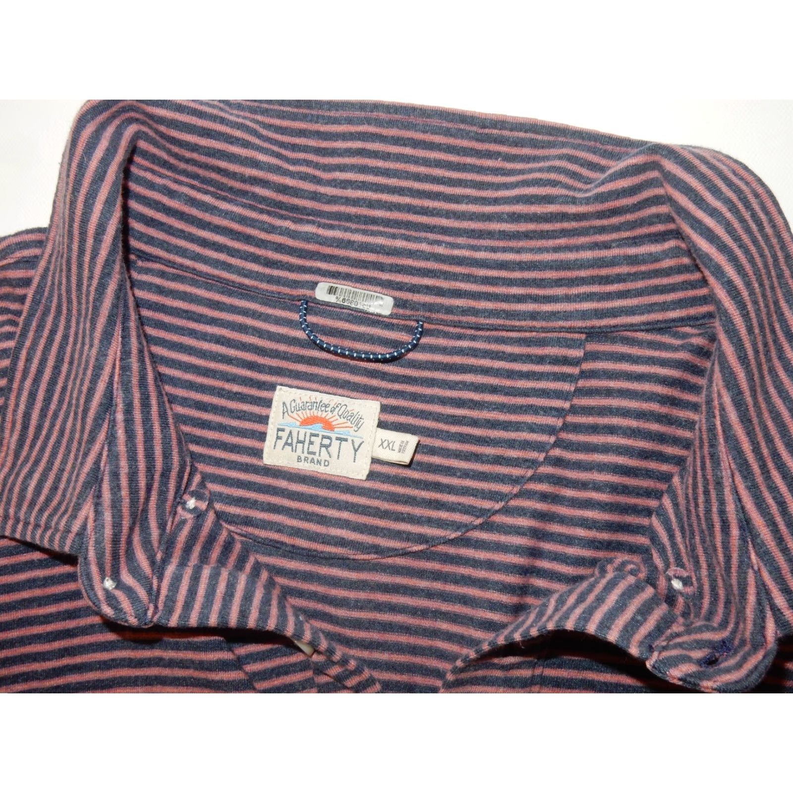 Faherty Faherty Polo Shirt Polo Faherty Men Striped Short Sleeve Cotton XXL Pink & Blue Mens Size US XL / EU 56 / 4 - 5 Thumbnail