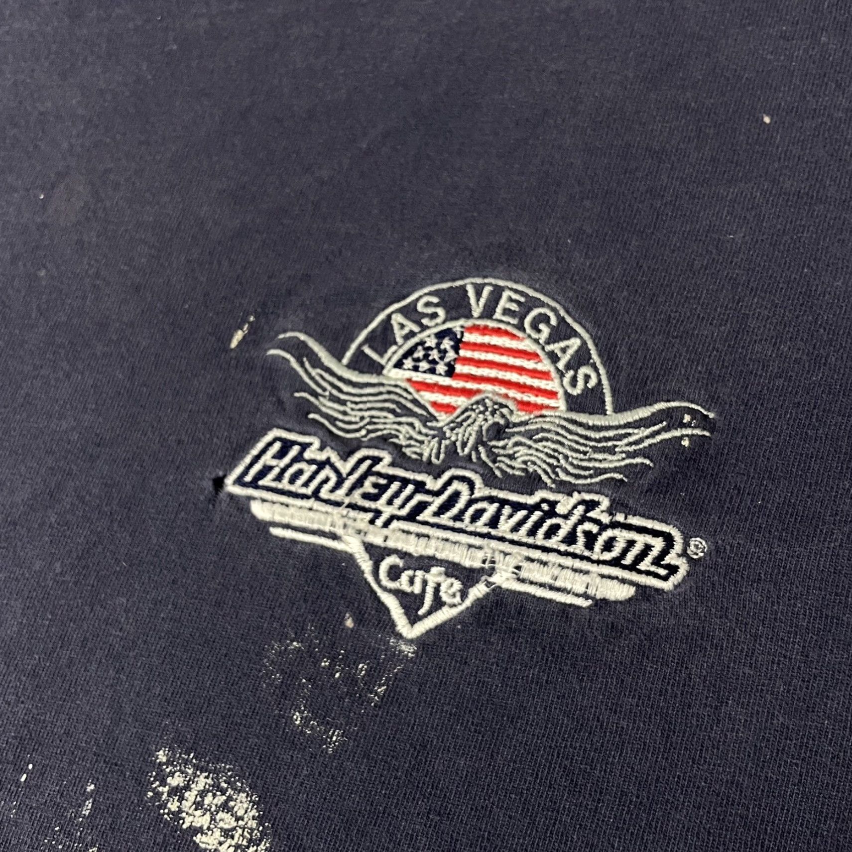 Harley Davidson VINTAGE Harley-Davidson T-shirt Adult XL Blue Distressed Embroidered Logo Long Sleeve Crew Neck Men's Harley-Davidson Shirt Size US XL / EU 56 / 4 - 4 Thumbnail
