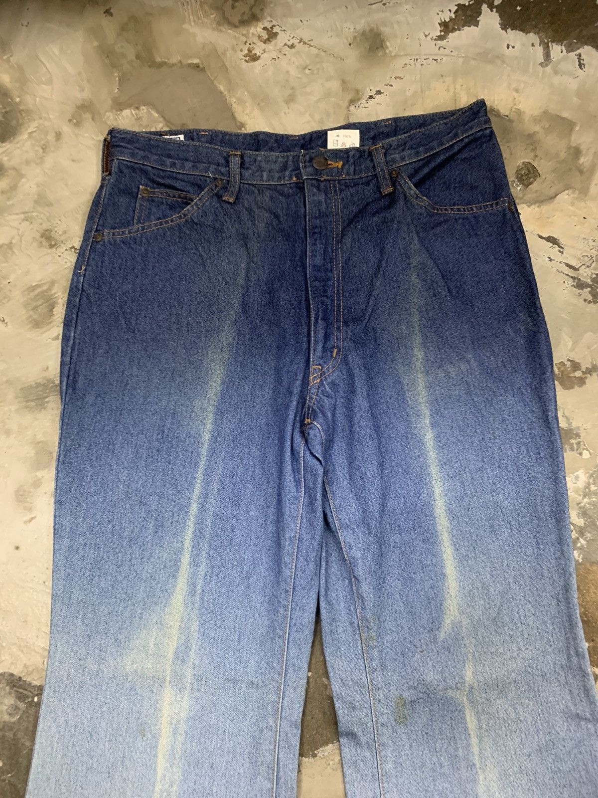 If Six Was Nine 90s BISON DOUBLE COLOUR FLARE JEANS Size US 32 / EU 48 - 7 Thumbnail