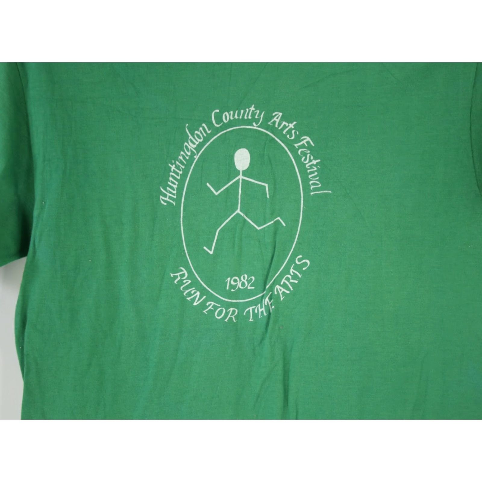 Vintage VTG Mens Huntingdon Country Arts Festival Single Stitch Green T-Shirt Size M Size US M / EU 48-50 / 2 - 3 Thumbnail