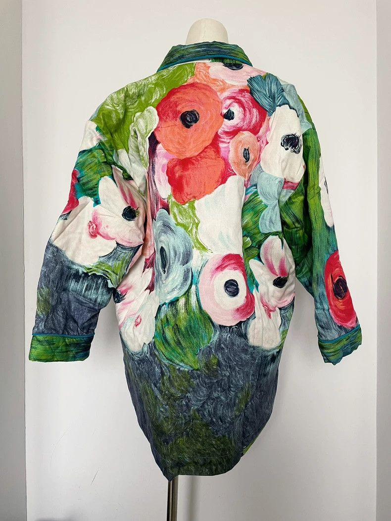 Kenzo Kenzo 80s Oil Painting Flower Quilted Coat 2504-Nextarrow Size US M / EU 48-50 / 2 - 4 Thumbnail