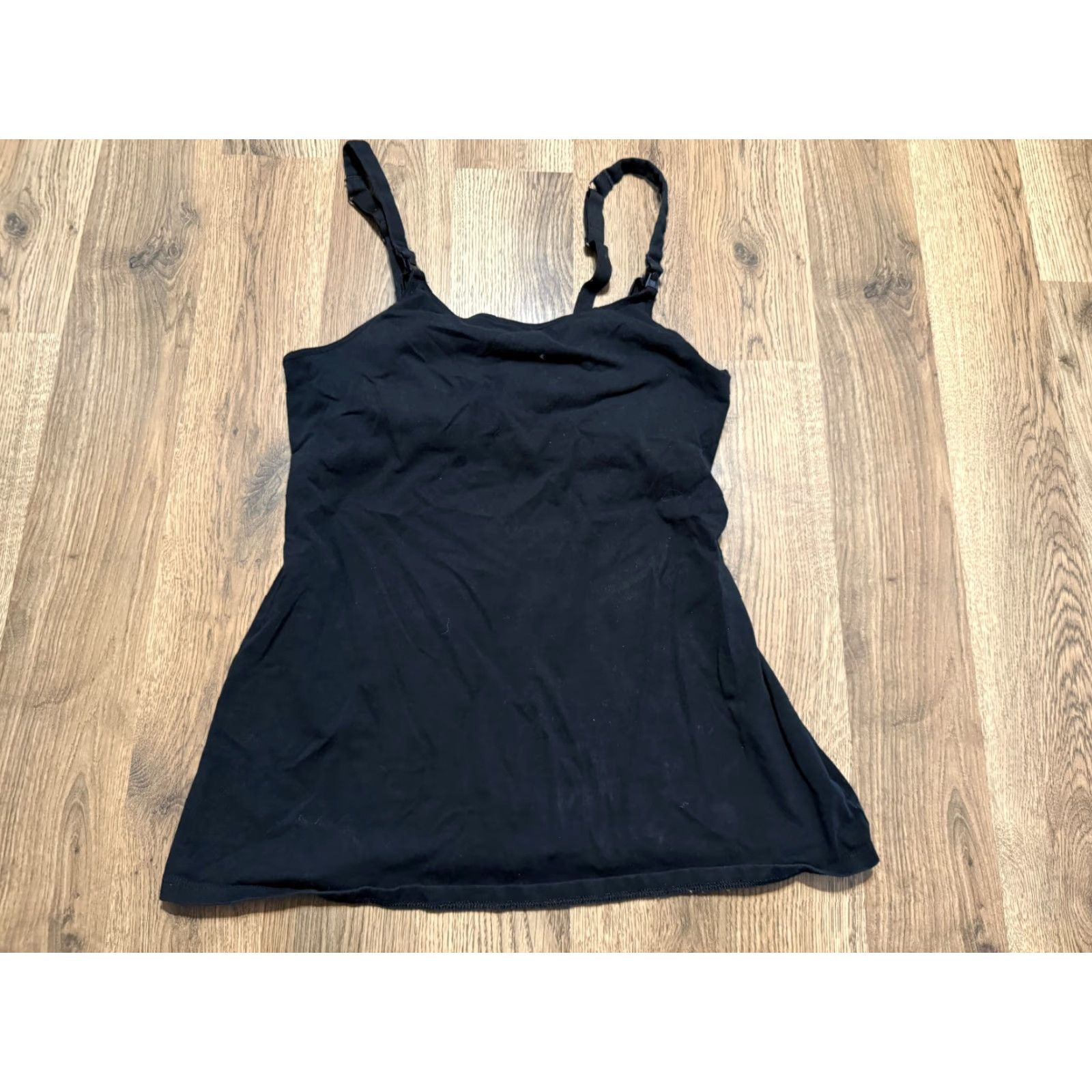 Vintage Gilligan & Omalle Tank Top Women's Size S Black Built in Bra Square Neck Strappy Sleeve Tank Top Shirt Womens Size S / US 4 / IT 40 - 2 Thumbnail