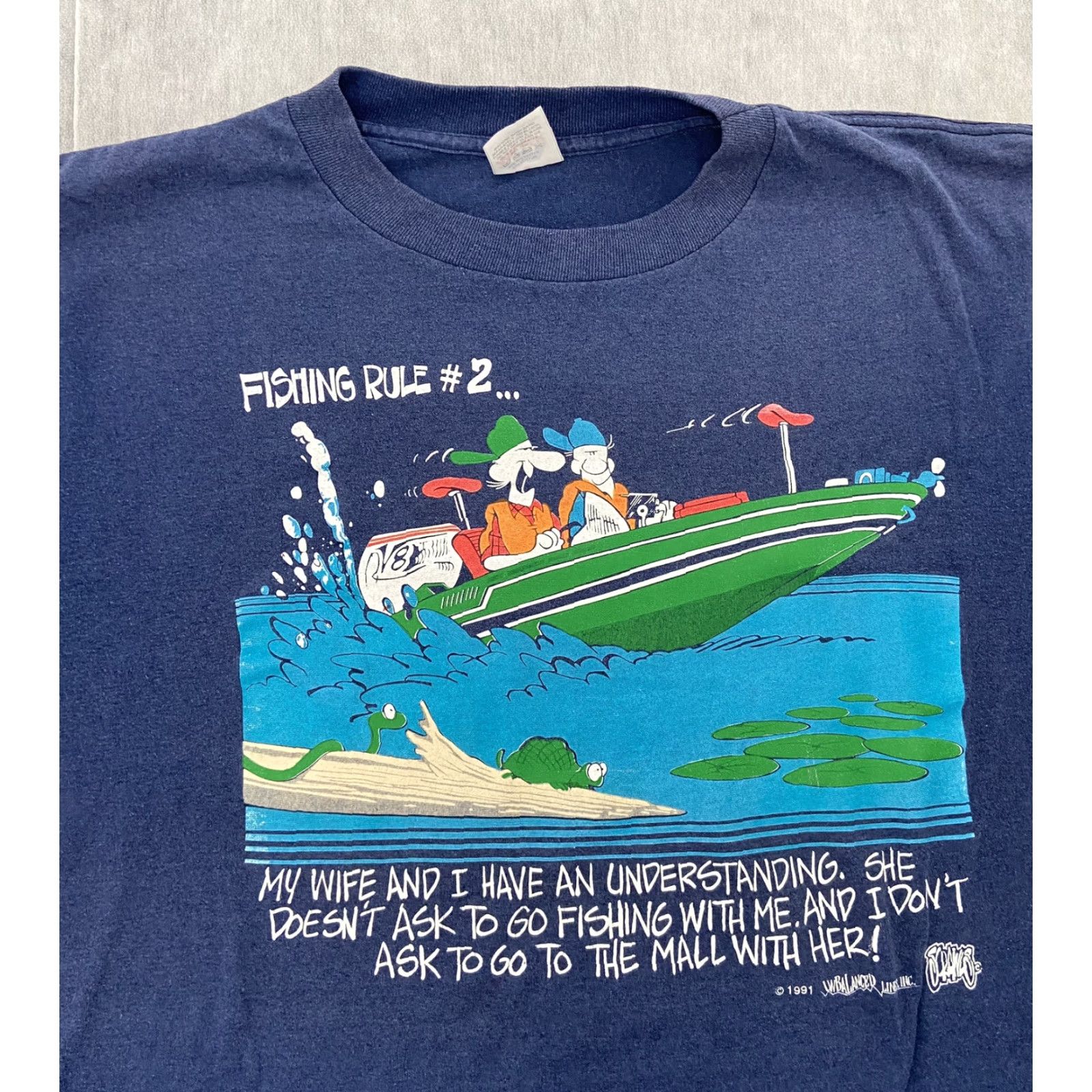 Vintage VINTAGE Miller Brand Fishing Shirt Mens 90s Extra Large Blue Tee Graphic Funny T-Shirt 2 Rule Adult XL Blue 90s Mens Size US XL / EU 56 / 4 - 3 Thumbnail