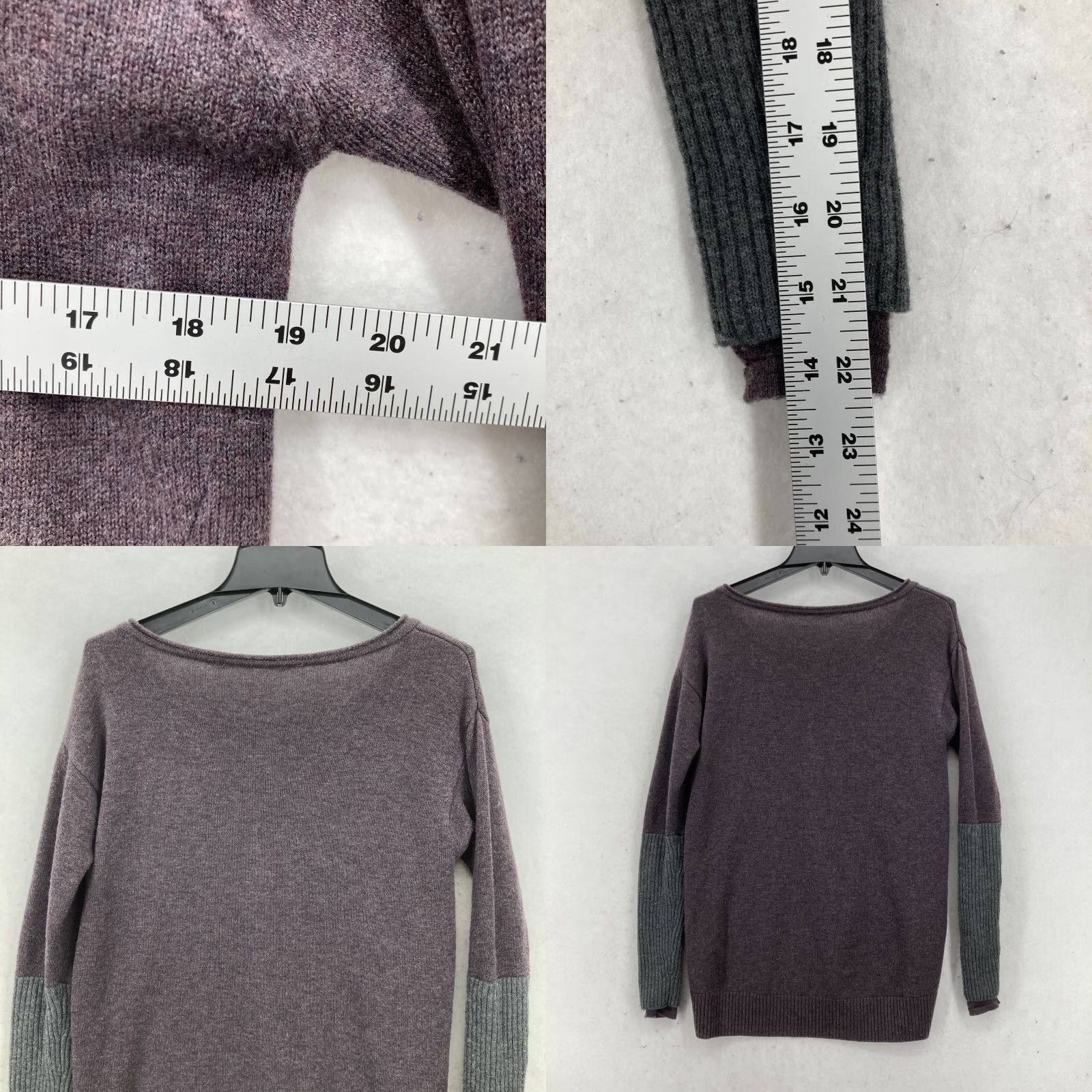 Athleta Athleta Merino Wool Nopa Sweater Women's XS Purple Boho Ribbed Sleeves Pullover Casual Knit Shirt Size XS / US 0-2 / IT 36-38 - 8 Thumbnail