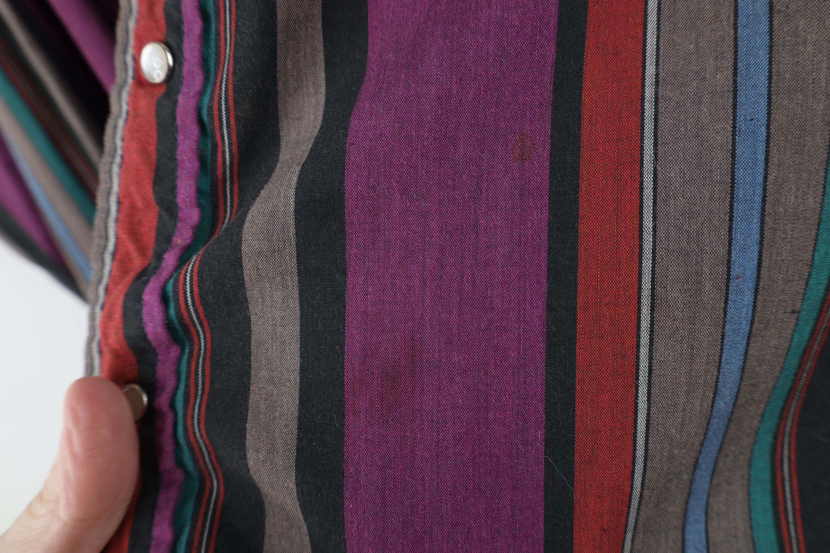Vintage Vintage 90s Rockabilly Rainbow Striped Western Button Shirt Size US M / EU 48-50 / 2 - 5 Thumbnail