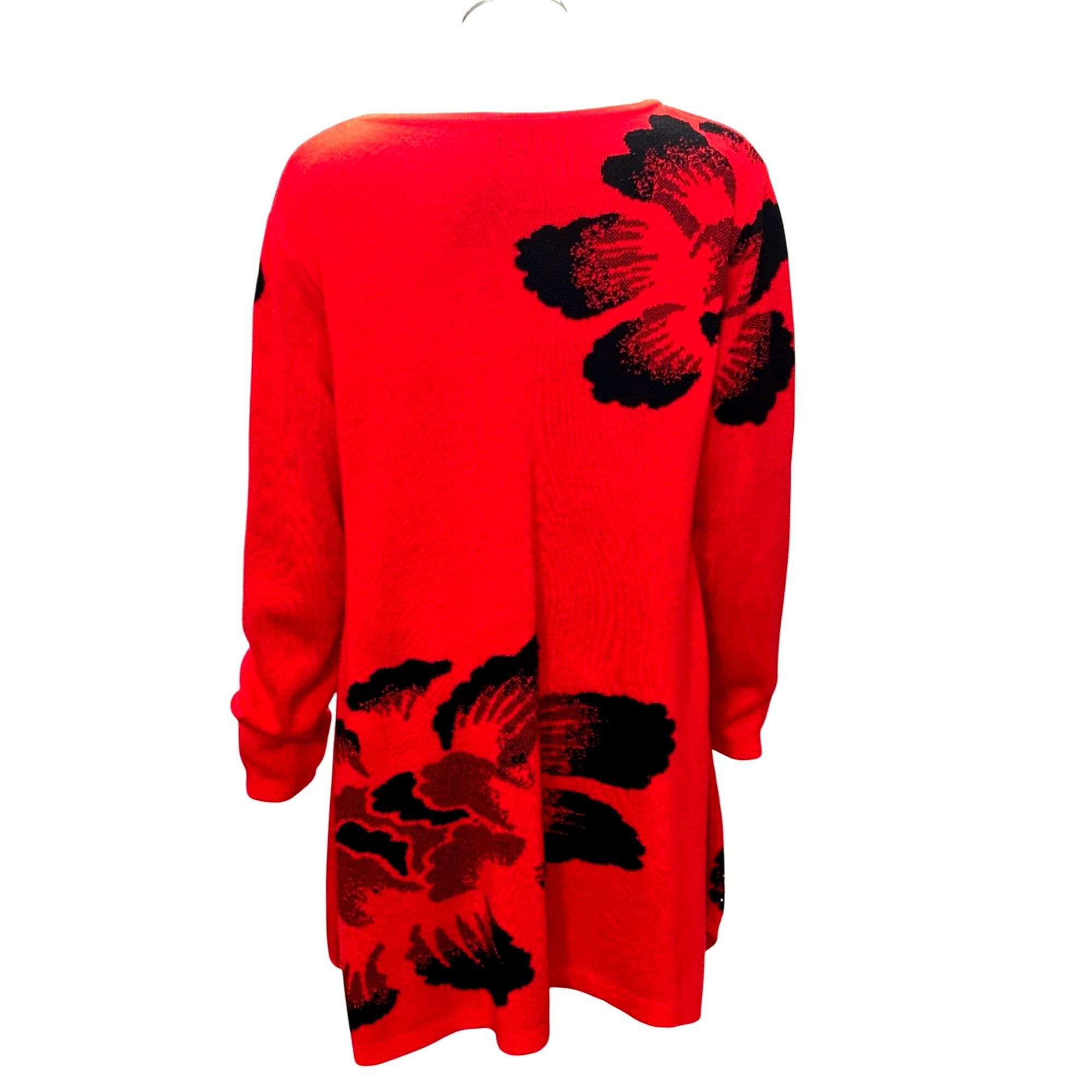 Other CCC Spring Pullover Stretch Loose Red Black Floral Sweater D Size L / US 10 / IT 46 - 3 Thumbnail