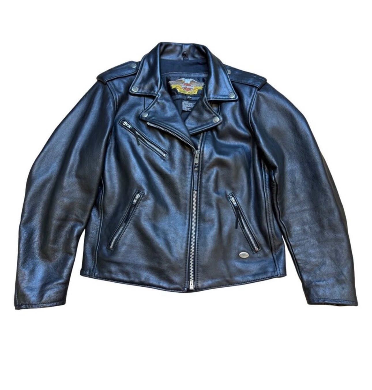 Harley Davidson Vintage Harley Davidson Womens Leather Jacket Size US L / EU 52-54 / 3 - 1 Thumbnail