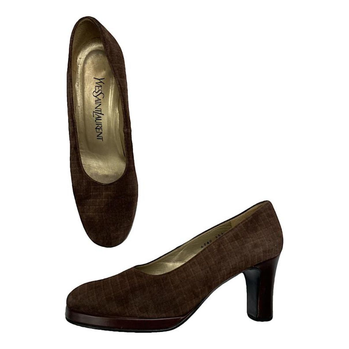 Yves Saint Laurent Brown Leather Heel Size US 4.5 / IT 34.5 - 1 Thumbnail
