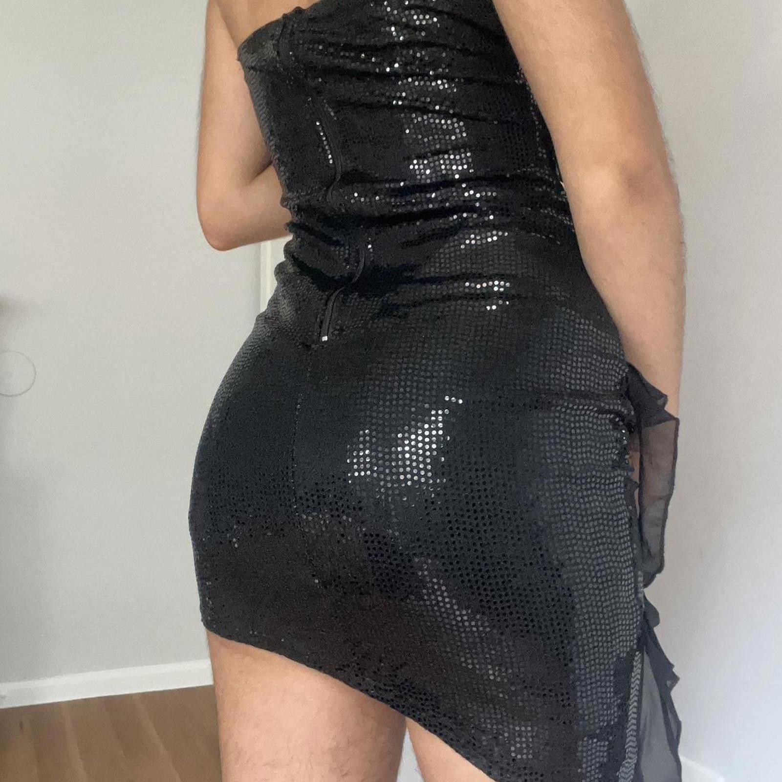 Other Black sequin ruffle strapless dress #glamour #party Size S / US 4 / IT 40 - 6 Thumbnail