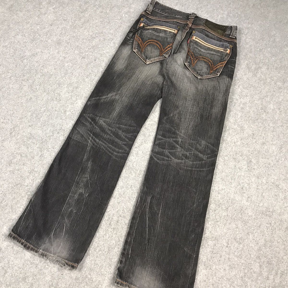 If Six Was Nine × Japanese Brand JAPAN STYLE DENIM BLACK FADED DISTRESSED PANTS Size US 28 / EU 44 - 10 Thumbnail