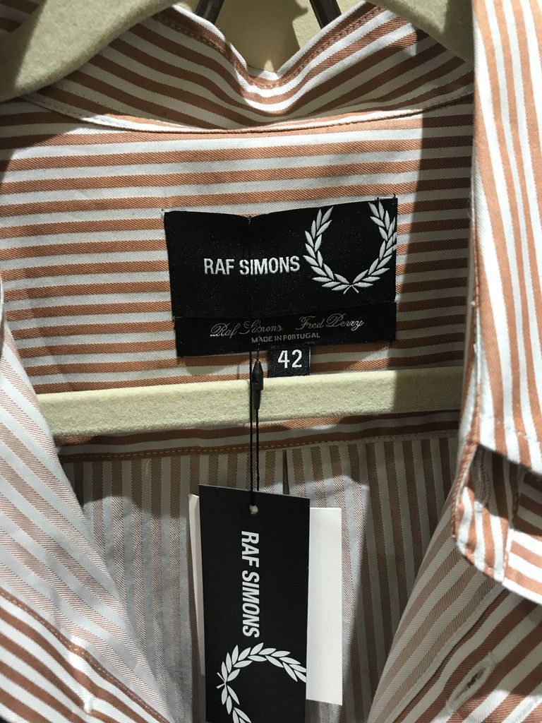 Fred Perry × Raf Simons FRED PERRY X RAF SIMONS PINSTRIPE BUTTON UP SHIRT Size US XXL / EU 58 / 5 - 3 Thumbnail