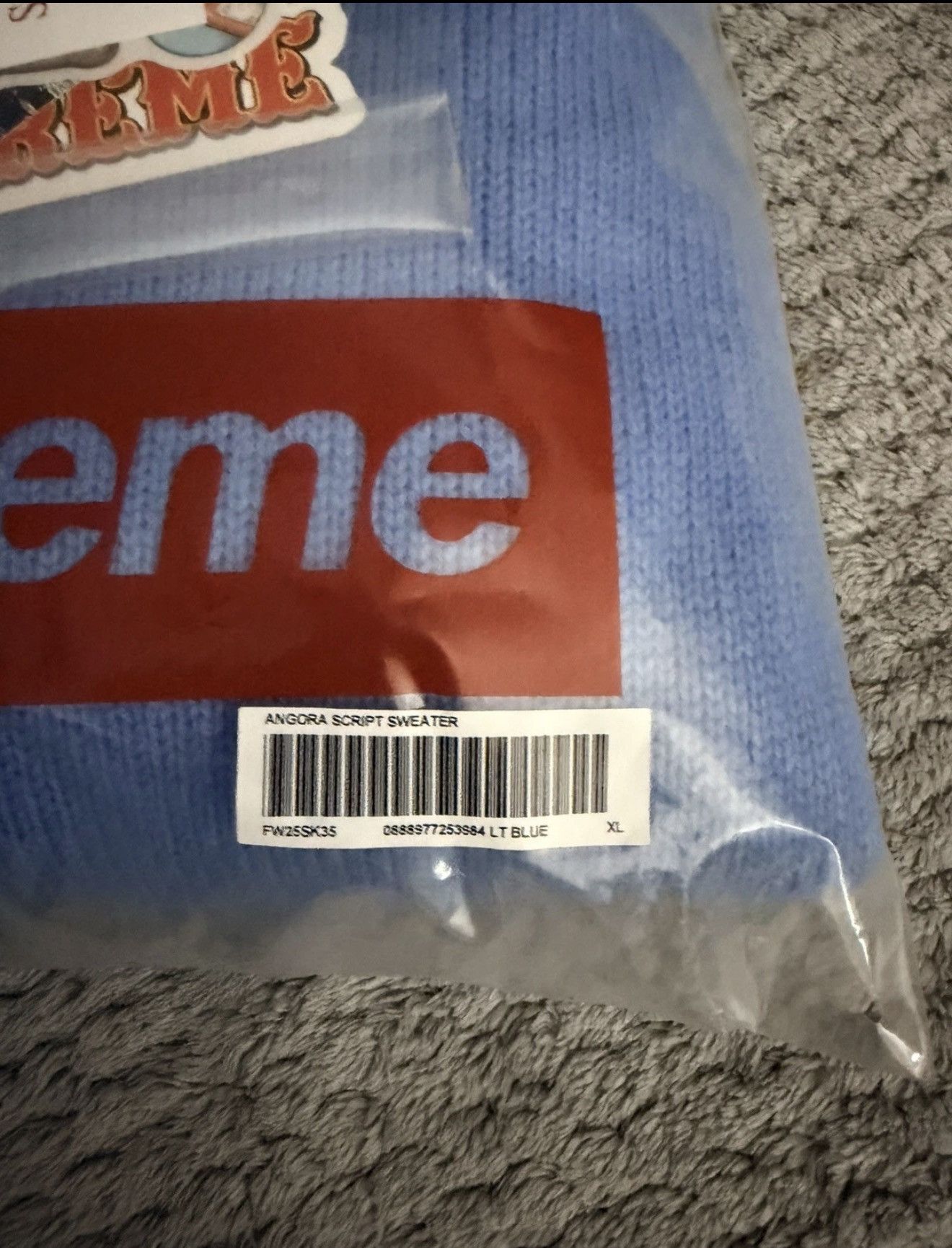 Supreme Supreme FW25 Angora Script Knit Sweater Blue Size XL DS Size US XL / EU 56 / 4 - 3 Thumbnail
