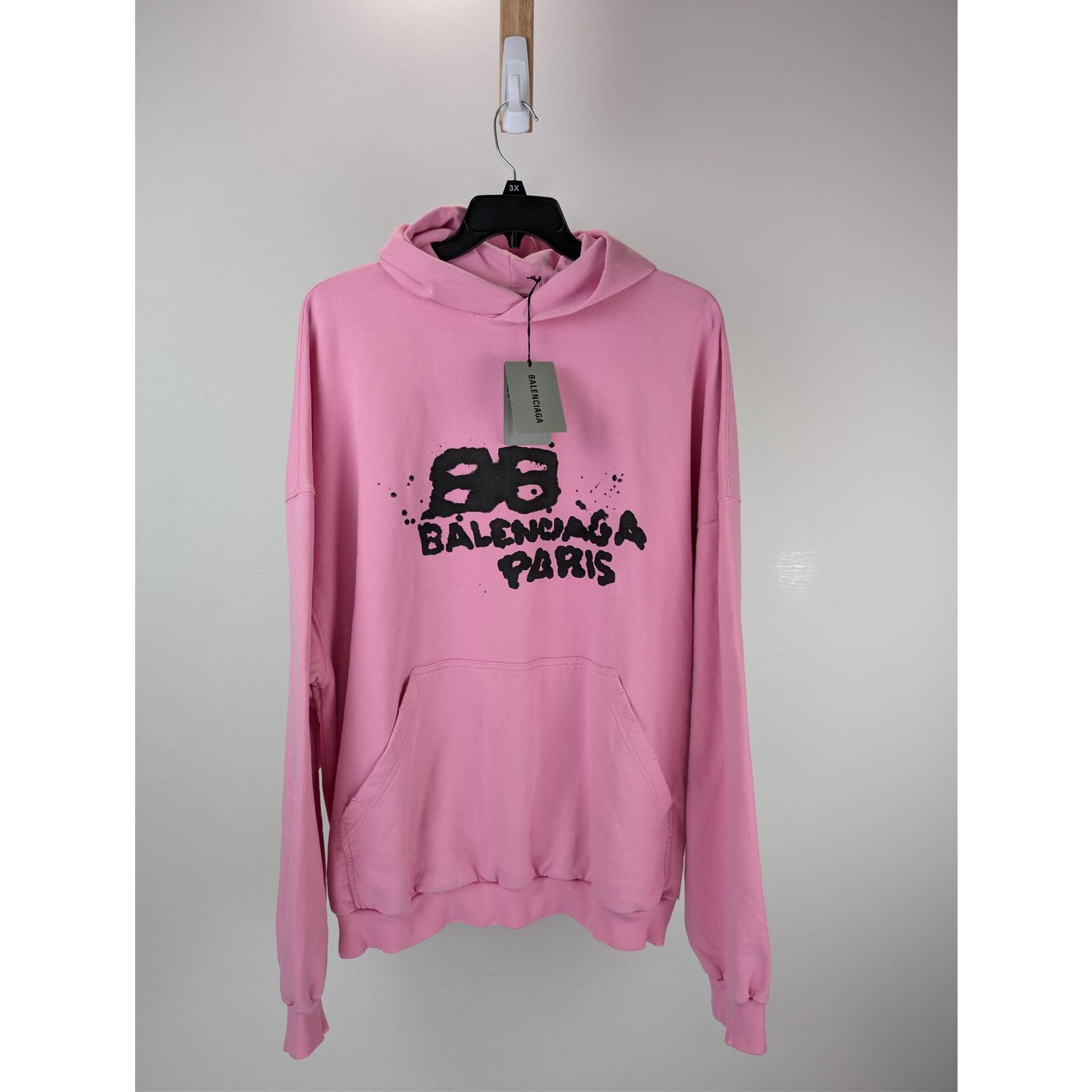 Balenciaga o1rshd1 Hand Drawn BB Icon Moll Boucle Large Fit Hoodie Pink Size US XL / EU 56 / 4 - 8 Thumbnail