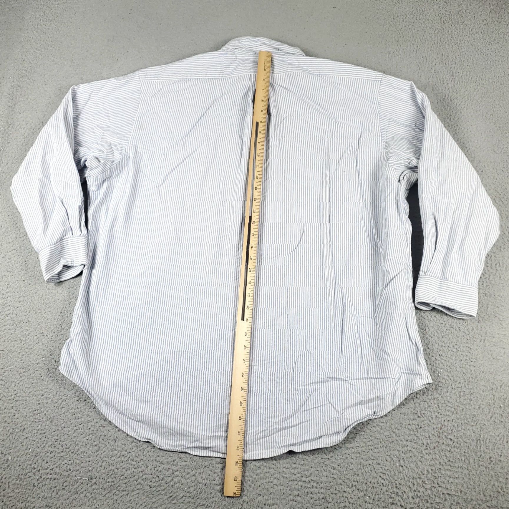 Ralph Lauren Ralph Lauren Dress Shirt Mens 17.5 Blue White Striped Long Sleeve Button-Down Classic Modern Size 46R - 6 Thumbnail
