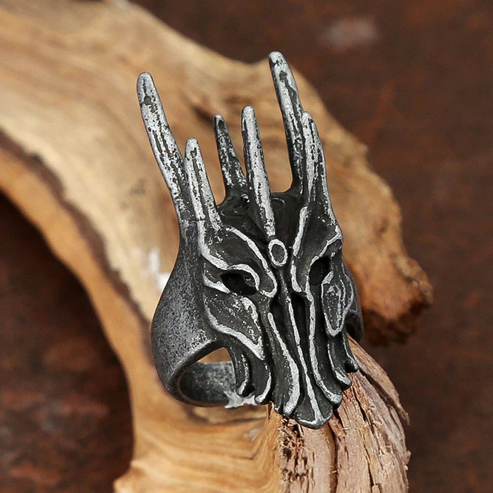 Jewelry Black Helm of Ring Streetwear Jewelry Fashion Gift Size ONE SIZE - 3 Thumbnail