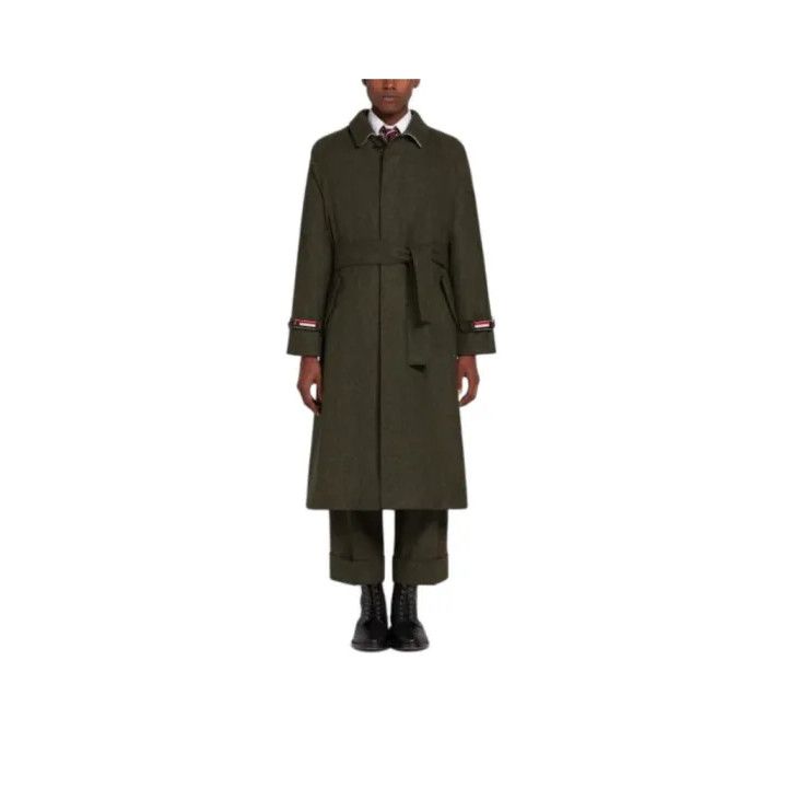 Thom Browne Thom Browne Green Wool Blend Trench Coat Size US M / EU 48-50 / 2 - 1 Thumbnail