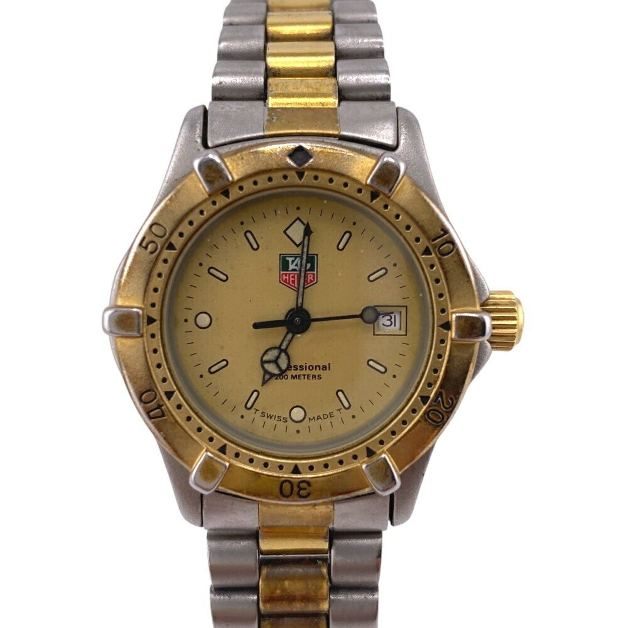 Tag Heuer 964.008 Professional 3-Hand Date Combi Watch Analog Digital Silver Women's in Gold