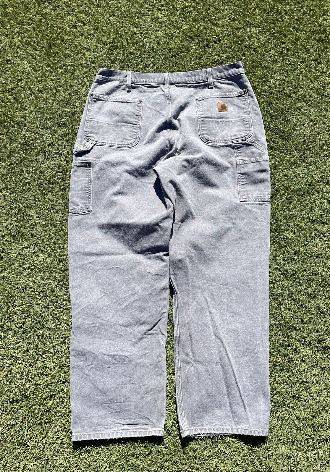 Carhartt Vintage Carhartt Double Knee Work Pants Grey Faded Canvas 37 Size US 37 - 9 Thumbnail