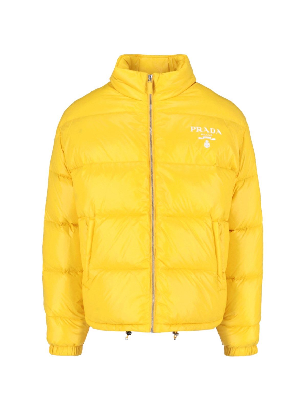 image of Prada Cropped Re-Nylon Down Jacket Size L in Yellow, Men's