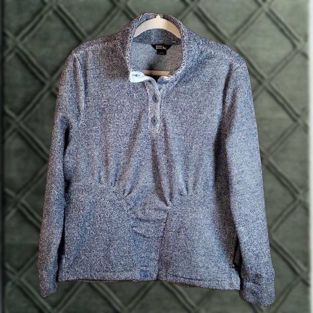 Eddie Bauer Eddie Bauer Womens Knitted Henley Sweater L Blue Casual Shirt (Size L) Mens? Wait. Size L / US 10 / IT 46 - 1 Thumbnail