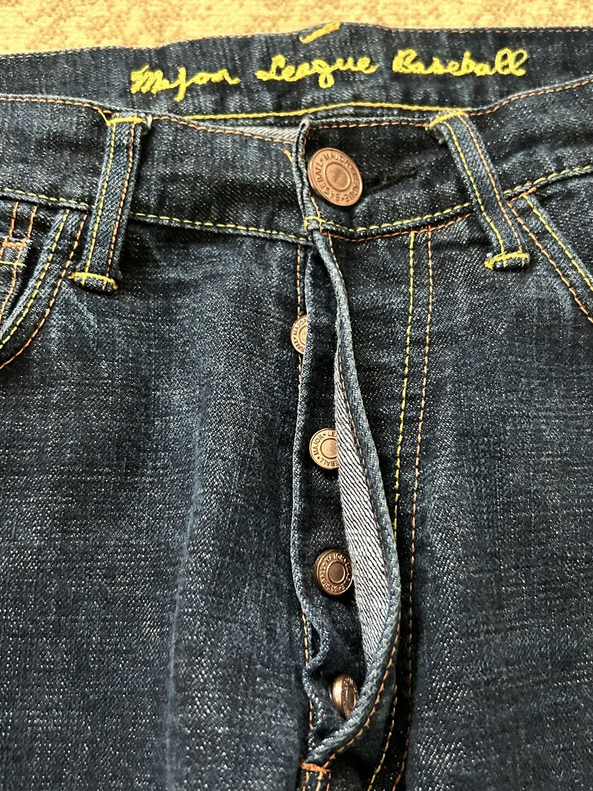 MLB × Vintage Vintage MLB Pittsburgh Pirates Selvedge Denim Jeans Size US 32 / EU 48 - 5 Thumbnail