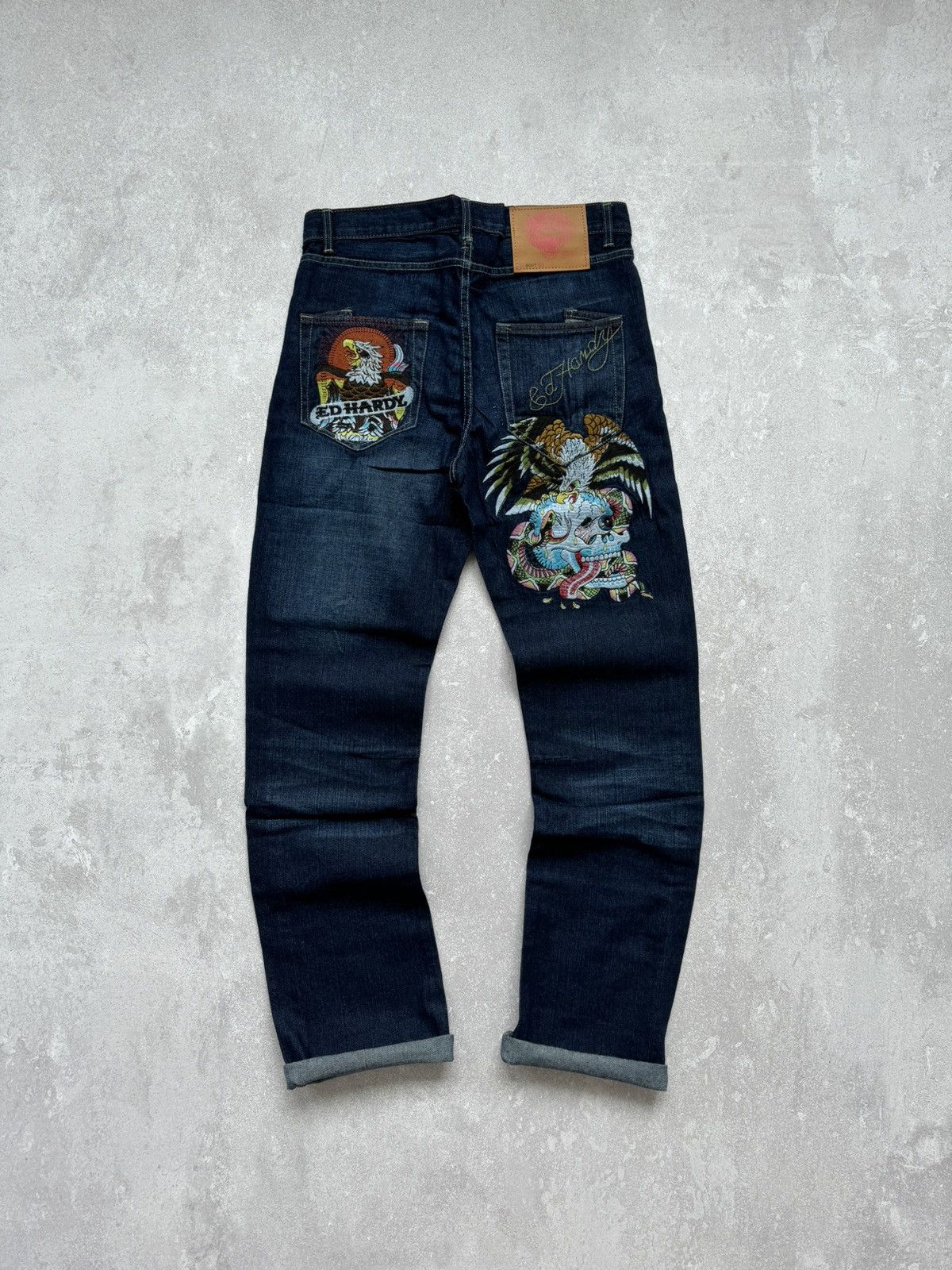 Vintage Ed Hardy Denim Jeans Skull Eagle Baggy