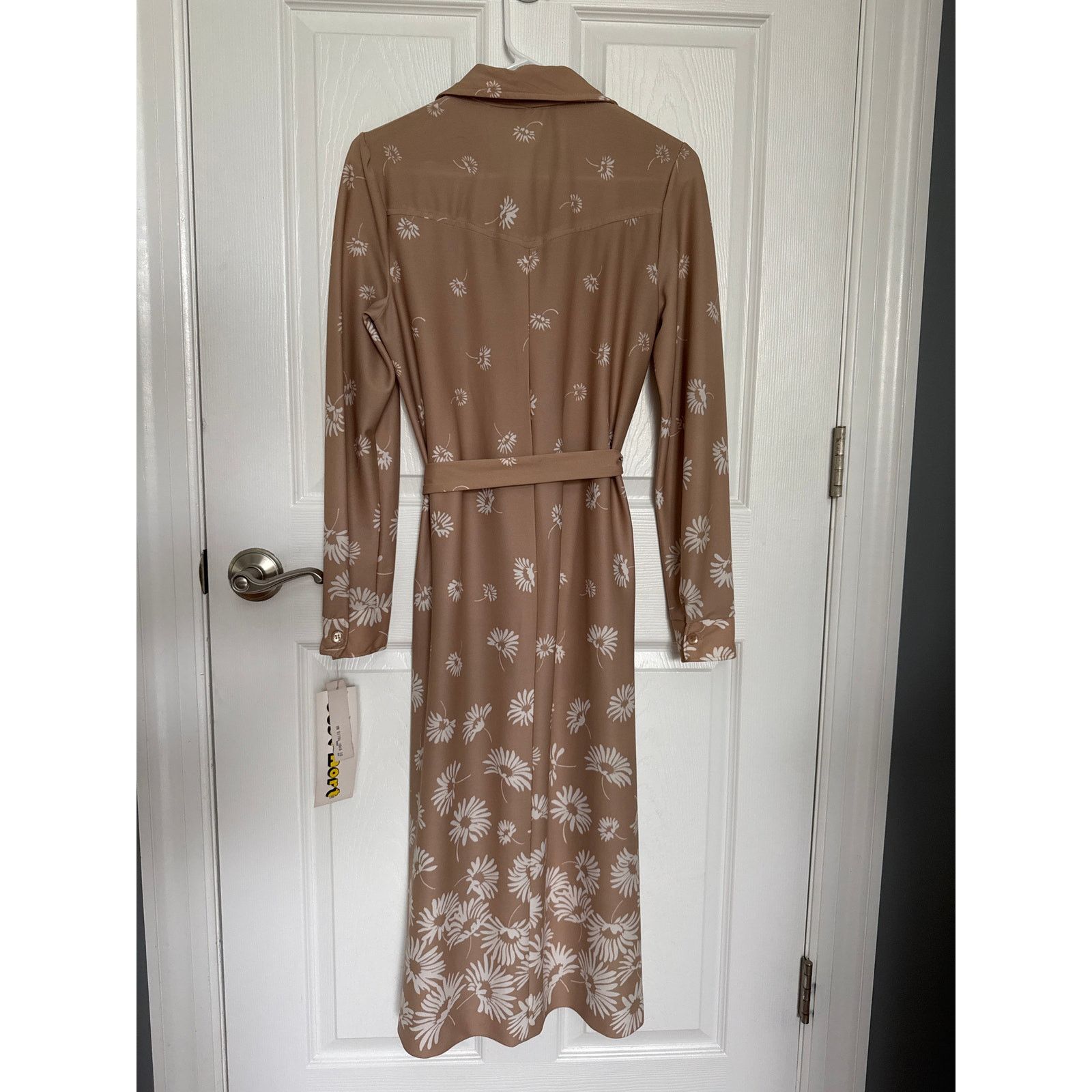 Vintage NWT Vtg Just-Mort Khaki collared Dress white daisy print M Size M / US 6-8 / IT 42-44 - 20 Thumbnail