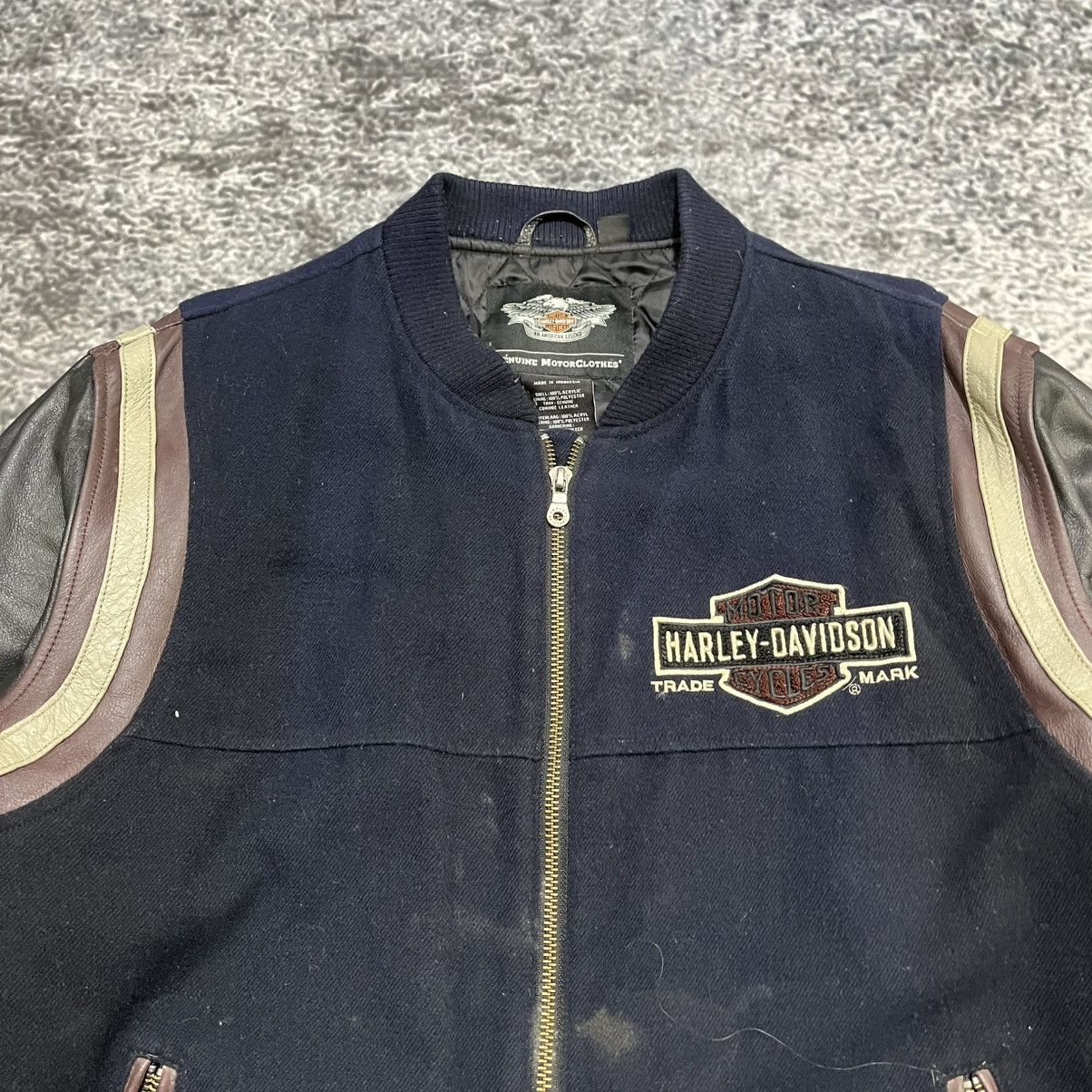 Harley Davidson VINTAGE HARLEY DAVIDSON GRUNGE LEATHER BOMBER VARSITY JACKET Size US XL / EU 56 / 4 - 5 Thumbnail
