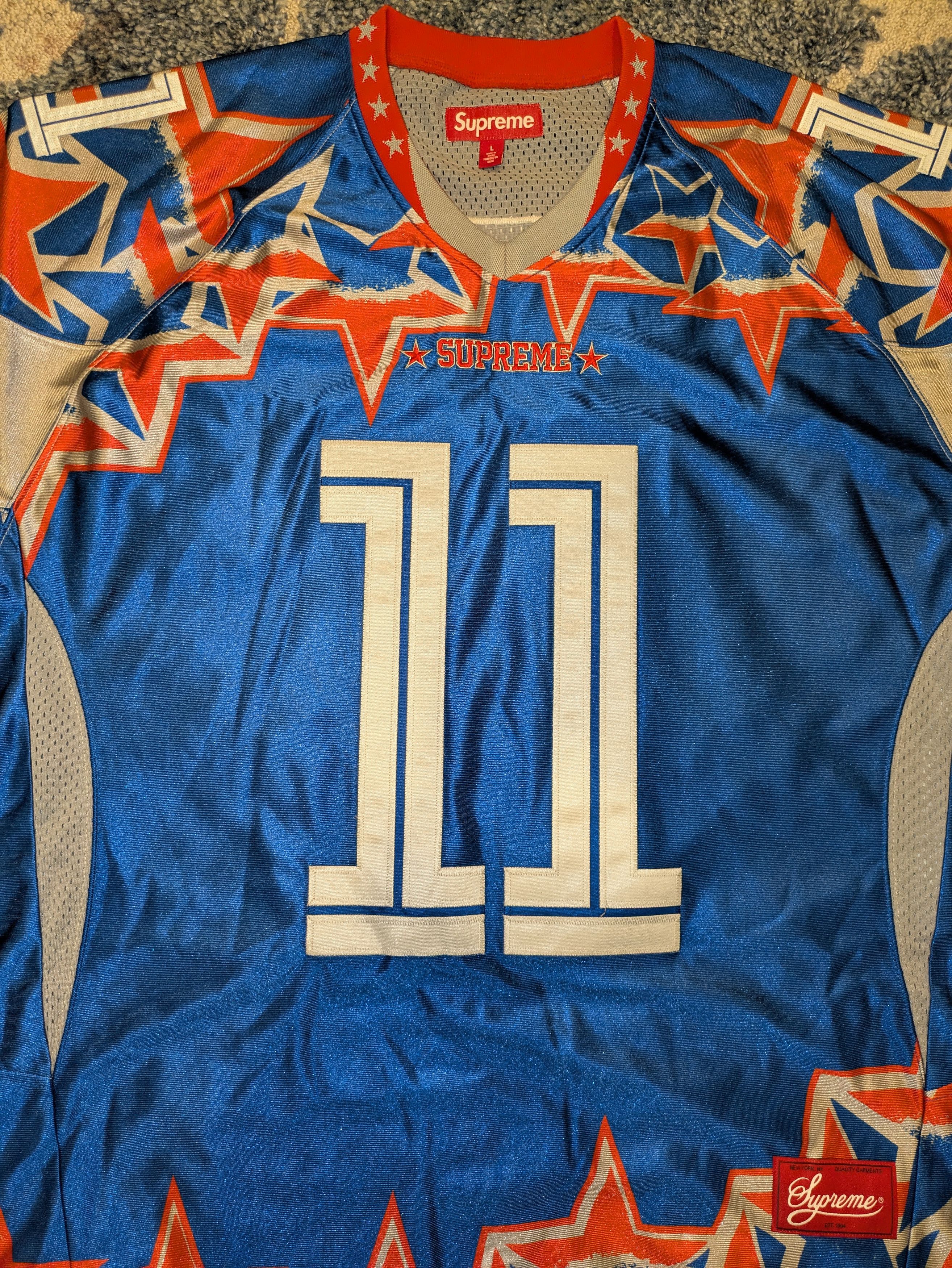 Supreme Supreme Bandana Football Jersey Blue | Grailed