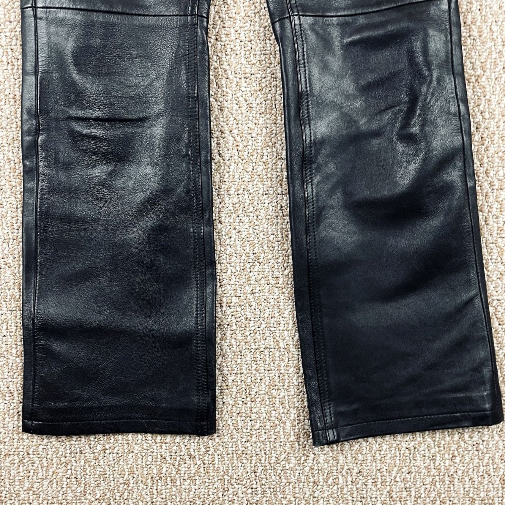 Old Navy Vintage Old Navy Leather Pants - 1 26x29 Black Grunge 90s Y2K Indie Goth Punk T132 Size 25" / US 0 / IT 36 - 5 Thumbnail