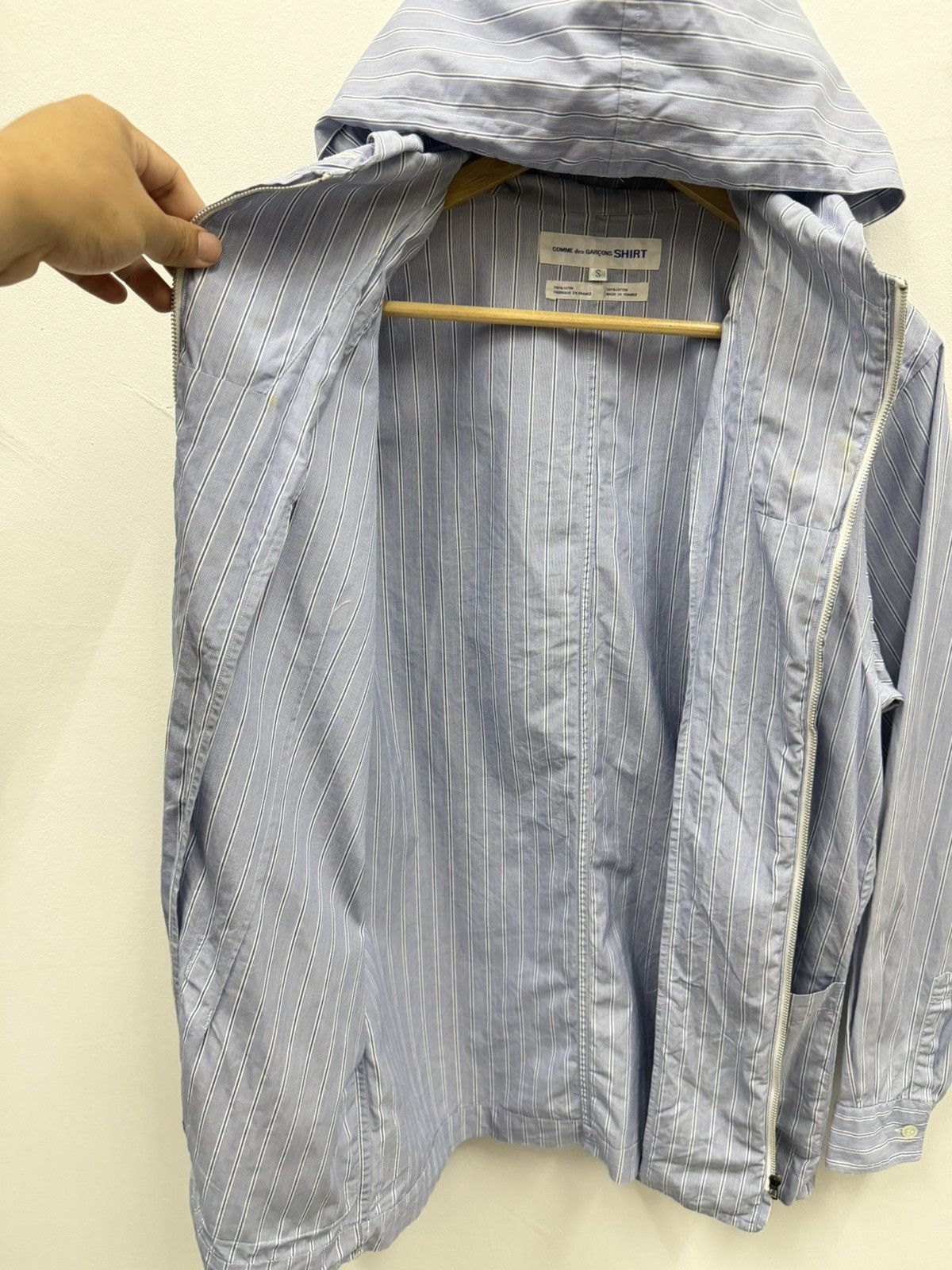 Comme des Garcons Comme des Garçons Striped Double Pocket Hoodie Light Jacket Size US S / EU 44-46 / 1 - 11 Thumbnail