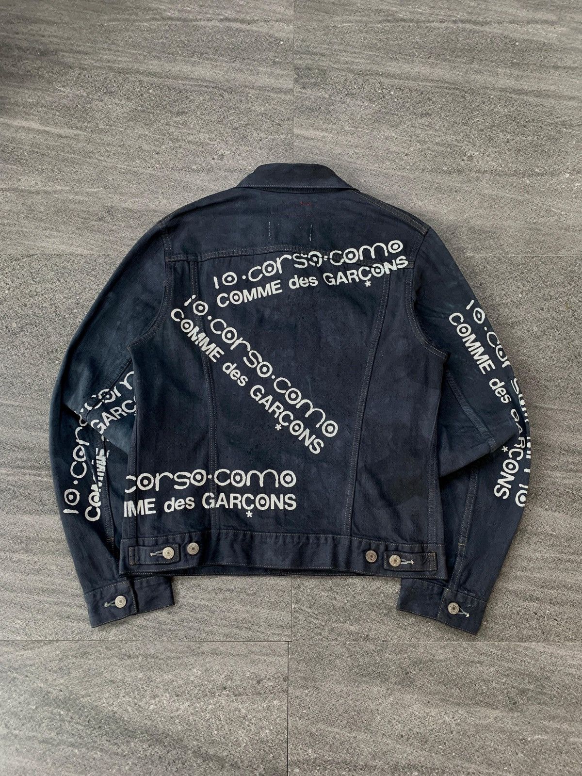 Junya Watanabe FREE TAX! 2000s Painted Denim Jacket Black Dyed - Medium Size US M / EU 48-50 / 2 - 15 Thumbnail