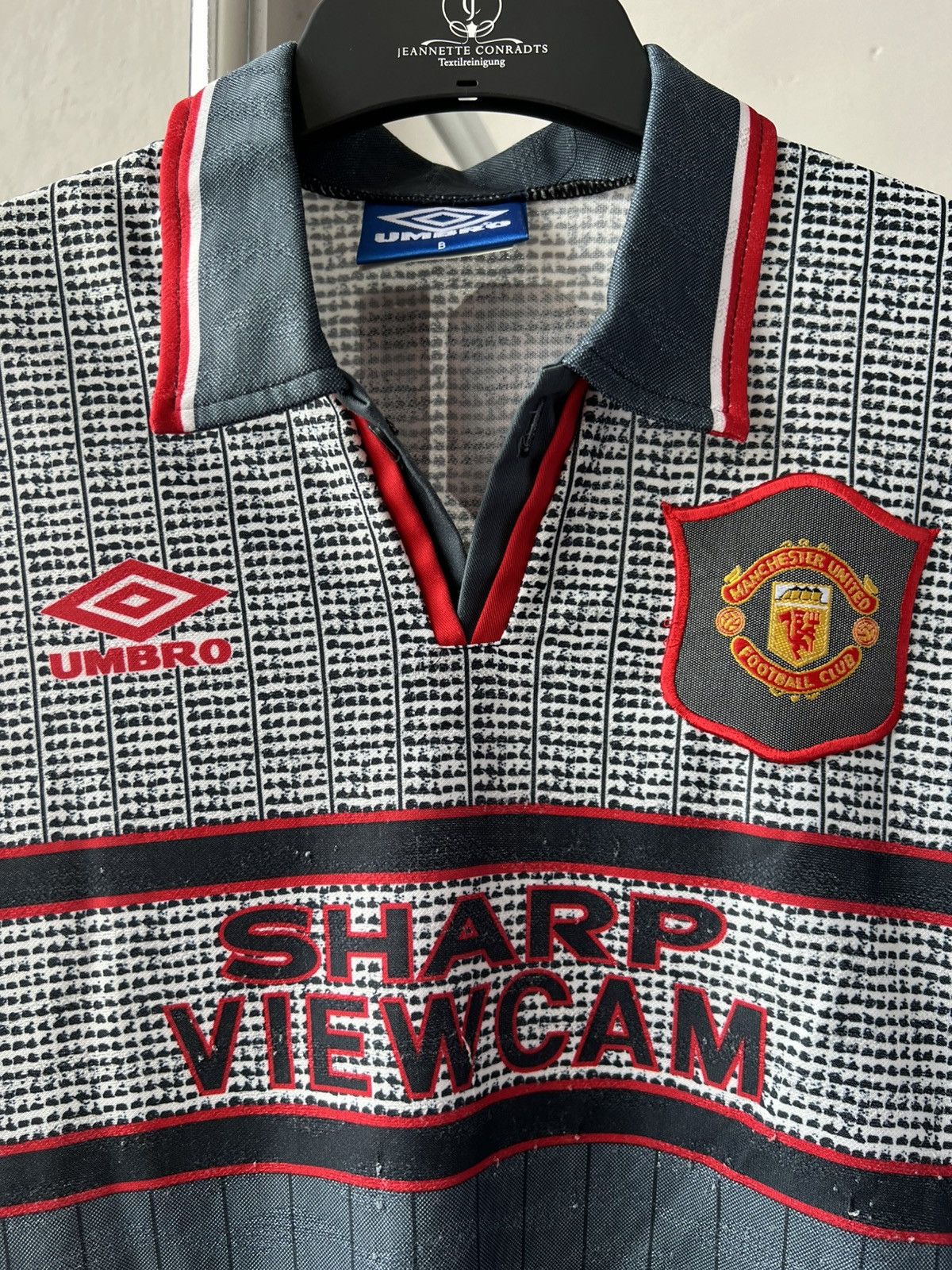 Umbro 1995/96 MANCHESTER UNITED #17 COLE AWAY SOCCER JERSEY BOYA Size US XXS / EU 40 - 5 Thumbnail