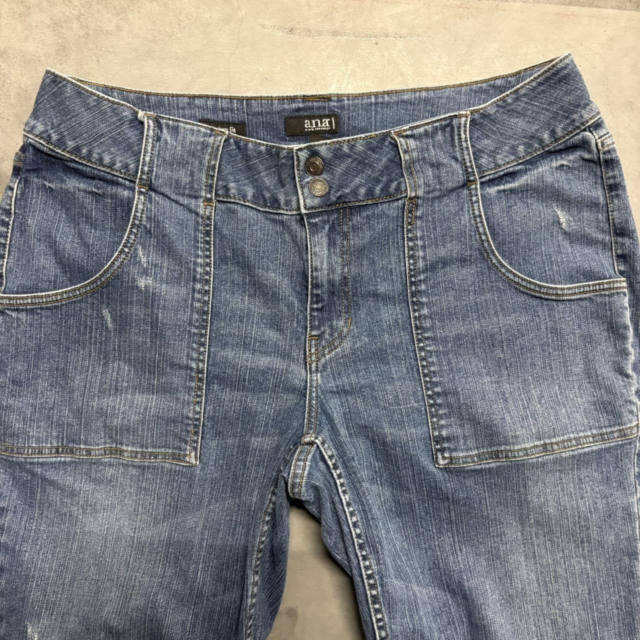 Japanese Brand × Vintage Crazy Vintage Y2K/2000s Baggy Flare Bootcut Medium Wash Denim Jeans! Size US 36 / EU 52 - 3 Thumbnail